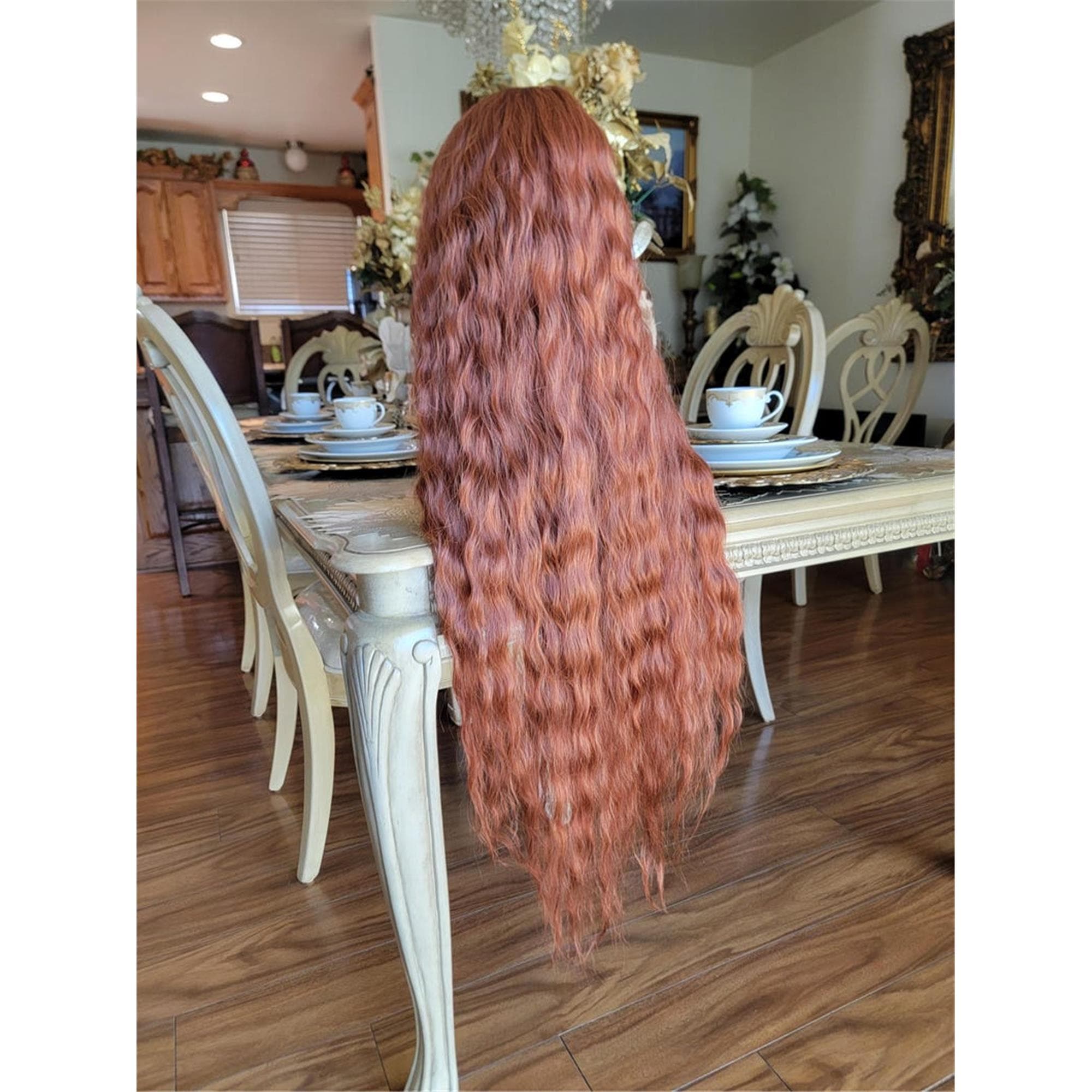 Copper Red Beauty Waves Lace Front Wig Goddess Beauty Wig Auburn - Thumbnail 9