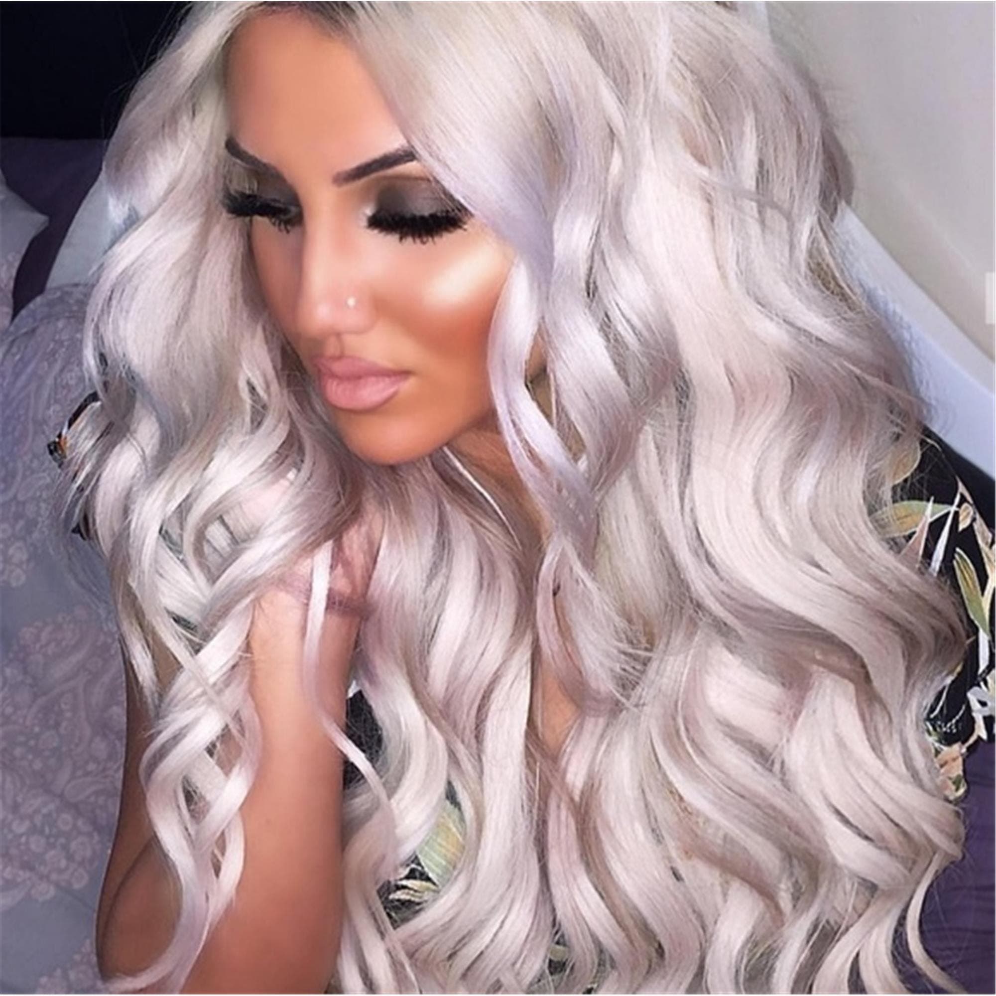 White Silver Blonde Lace Front Wig