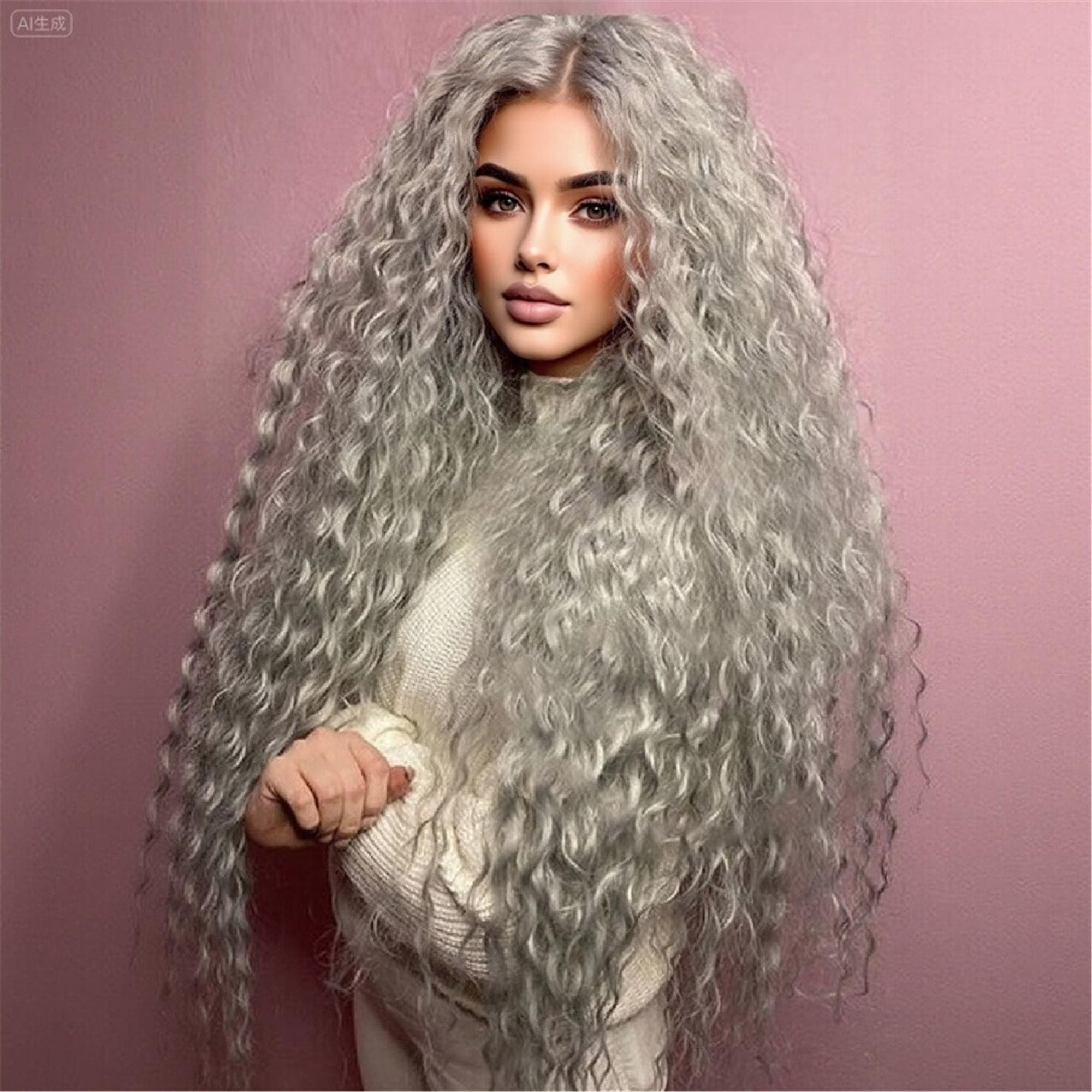 Silvery Grey Lace Front Wigs Pre-Plucked