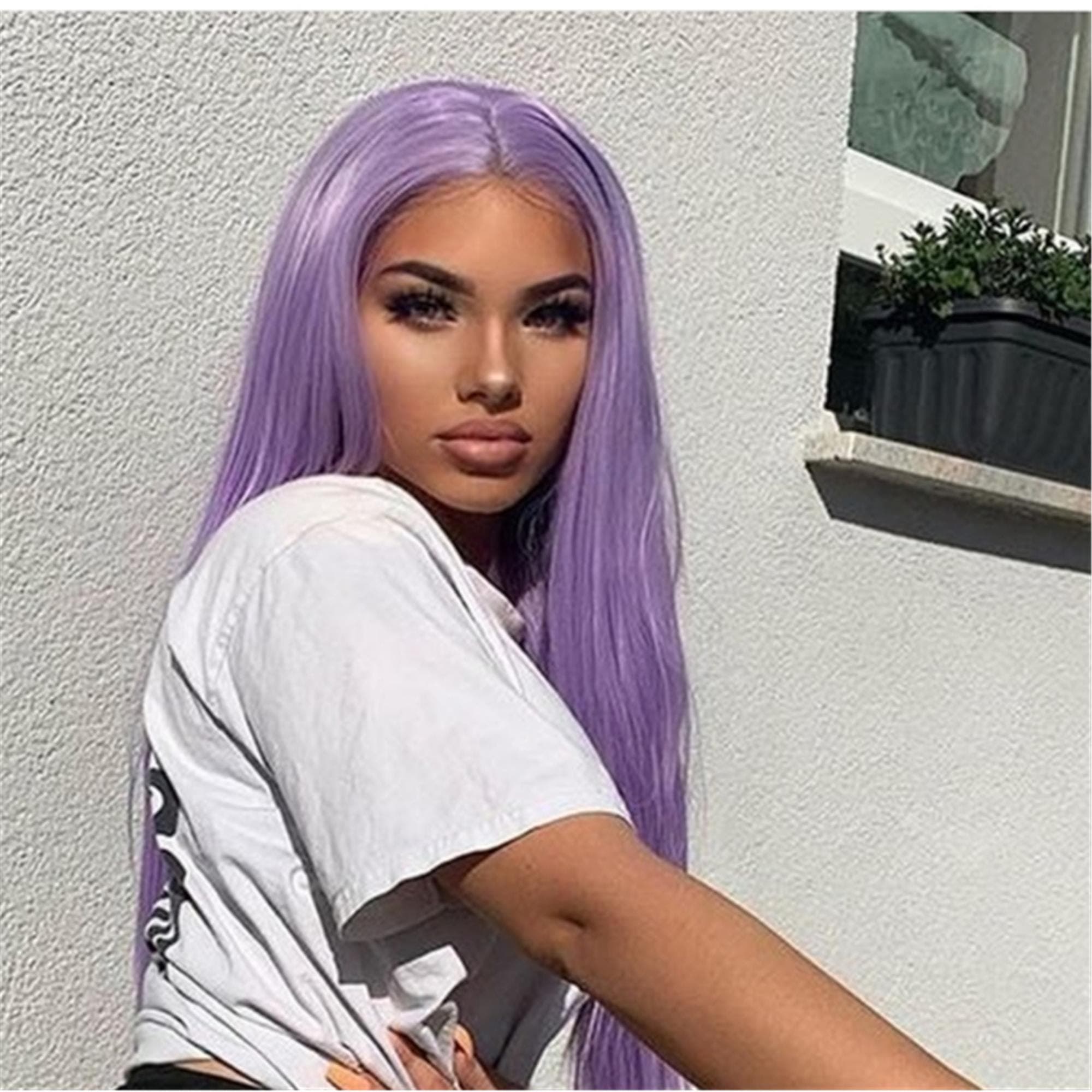 Lilac Lace Front Wig - Thumbnail 2