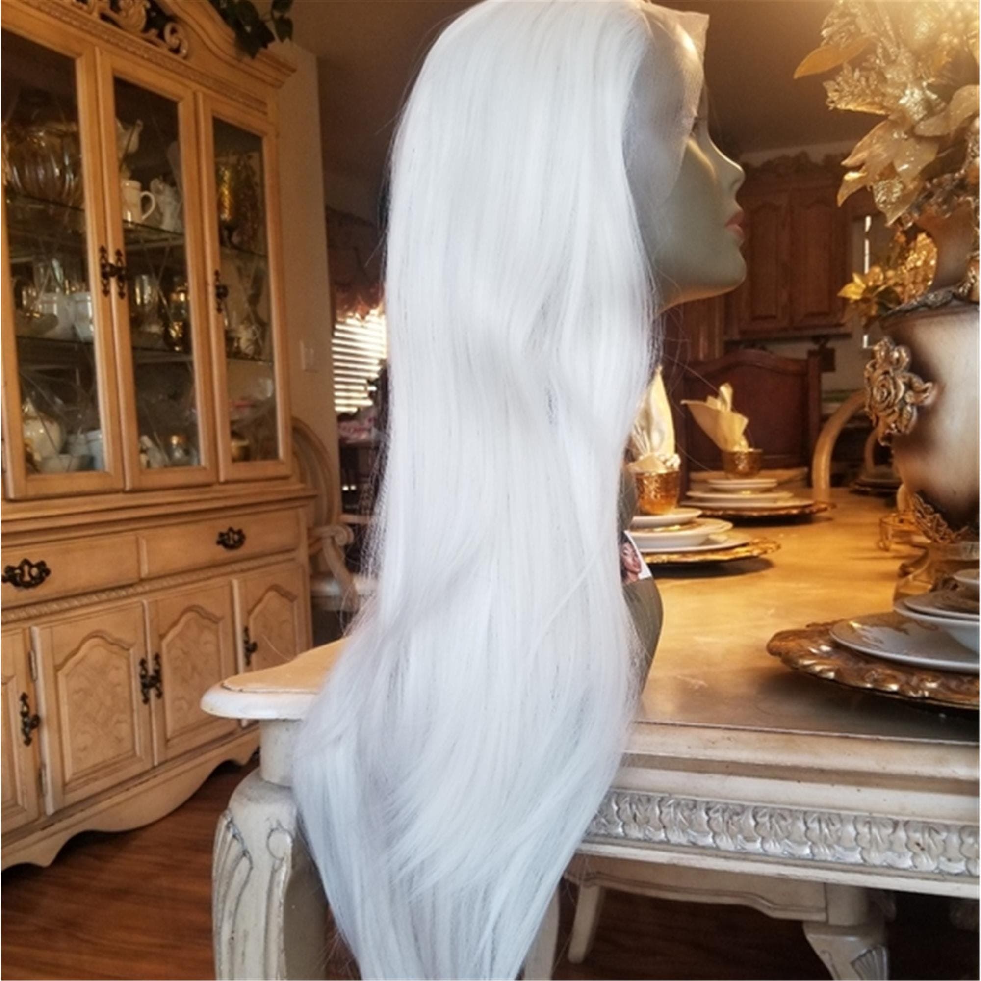 White Blonde Lace Front Wig - Thumbnail 6