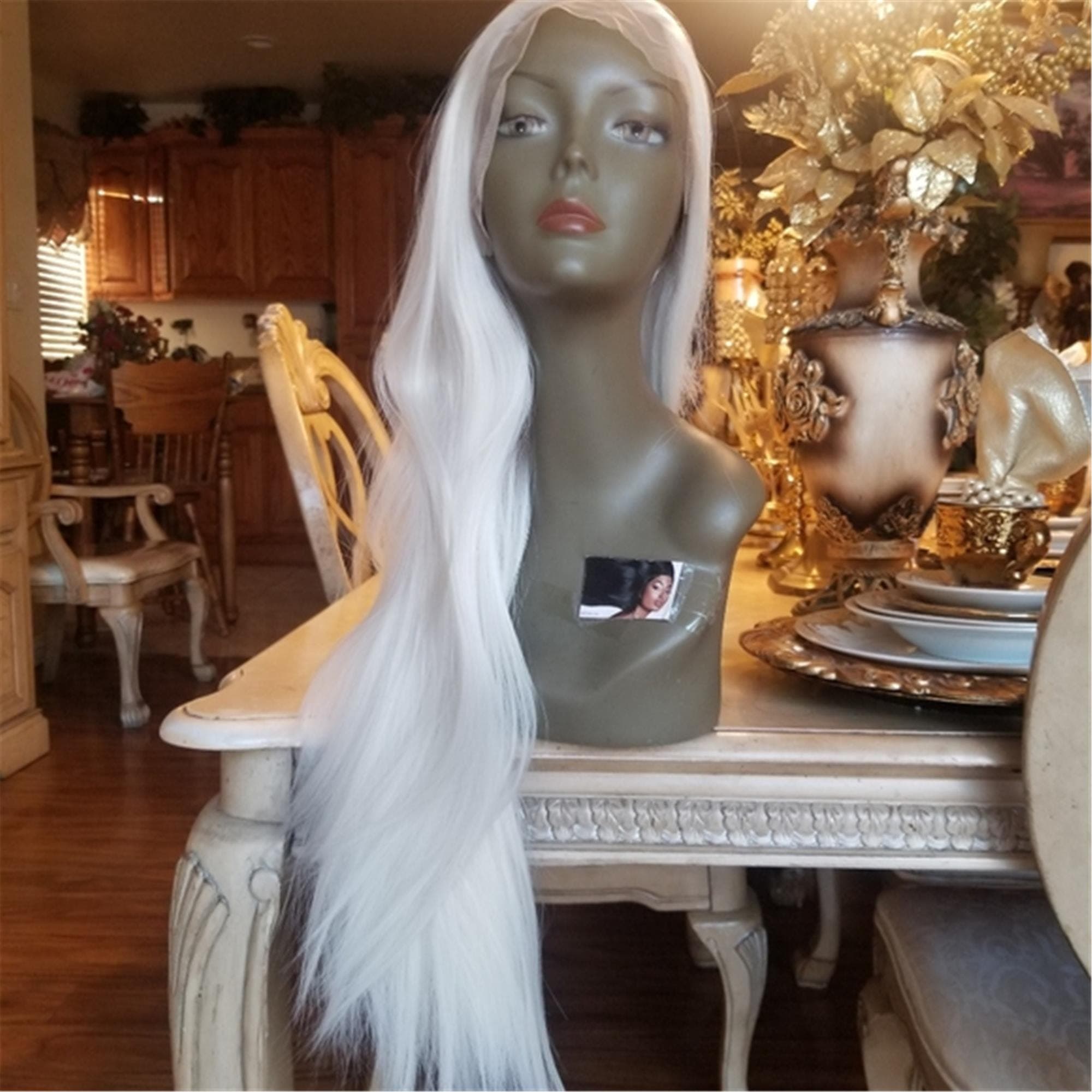 White Blonde Lace Front Wig - Thumbnail 5