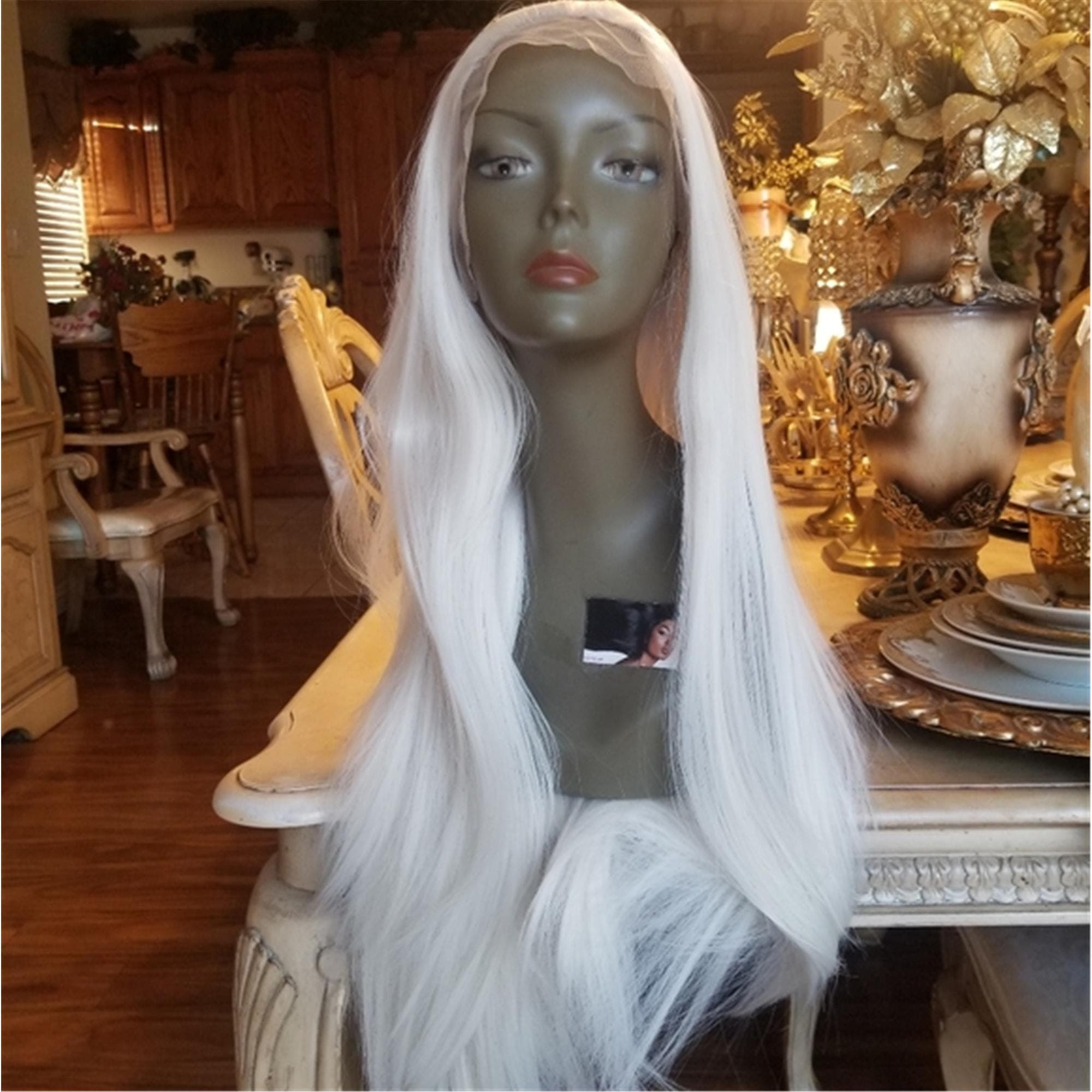 White Blonde Lace Front Wig - Thumbnail 3