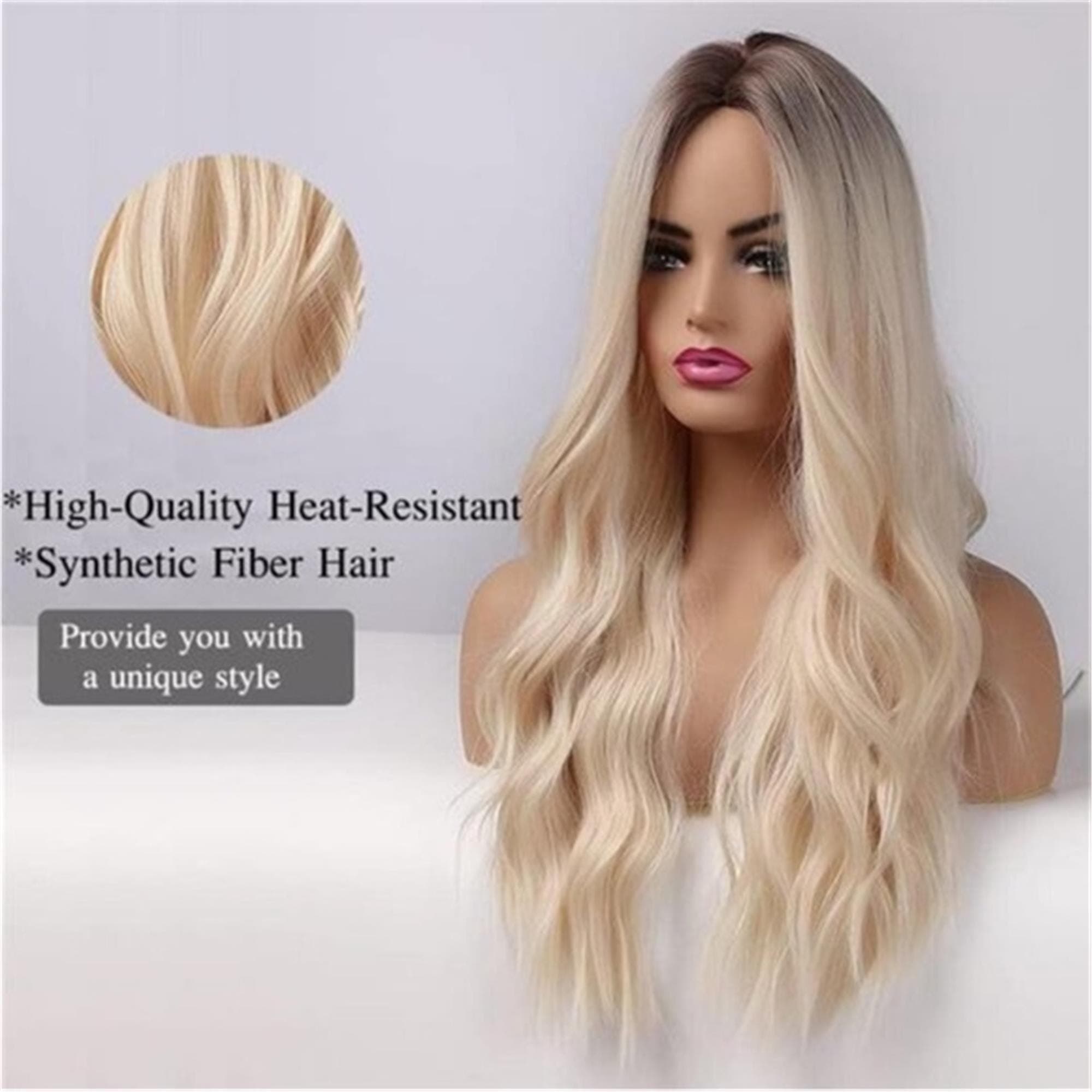 Natural 26” Hair Heat Resistant Ombre Blonde WIG NEW - Thumbnail 3