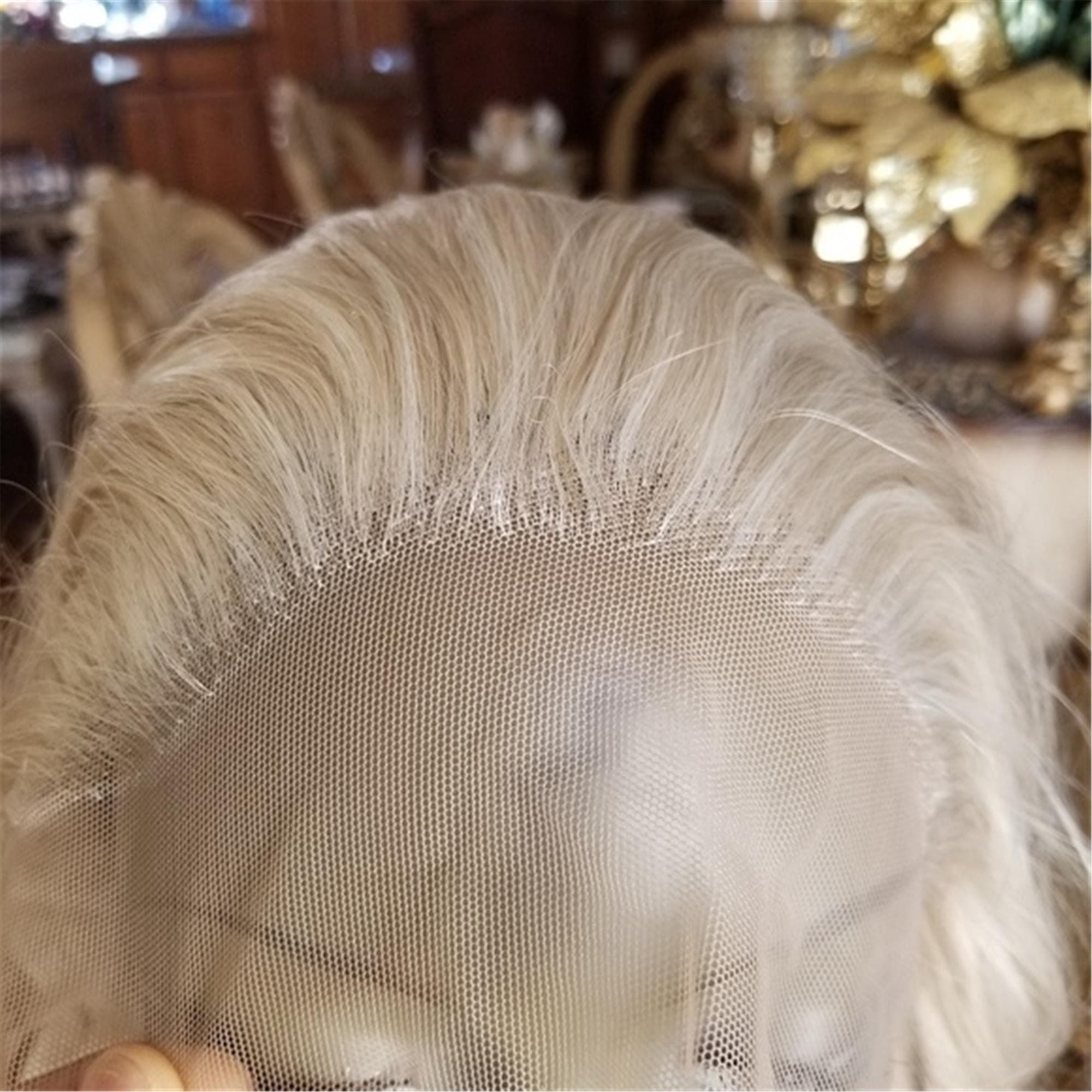 White Pale Blonde Lace Front Wig - Thumbnail 8