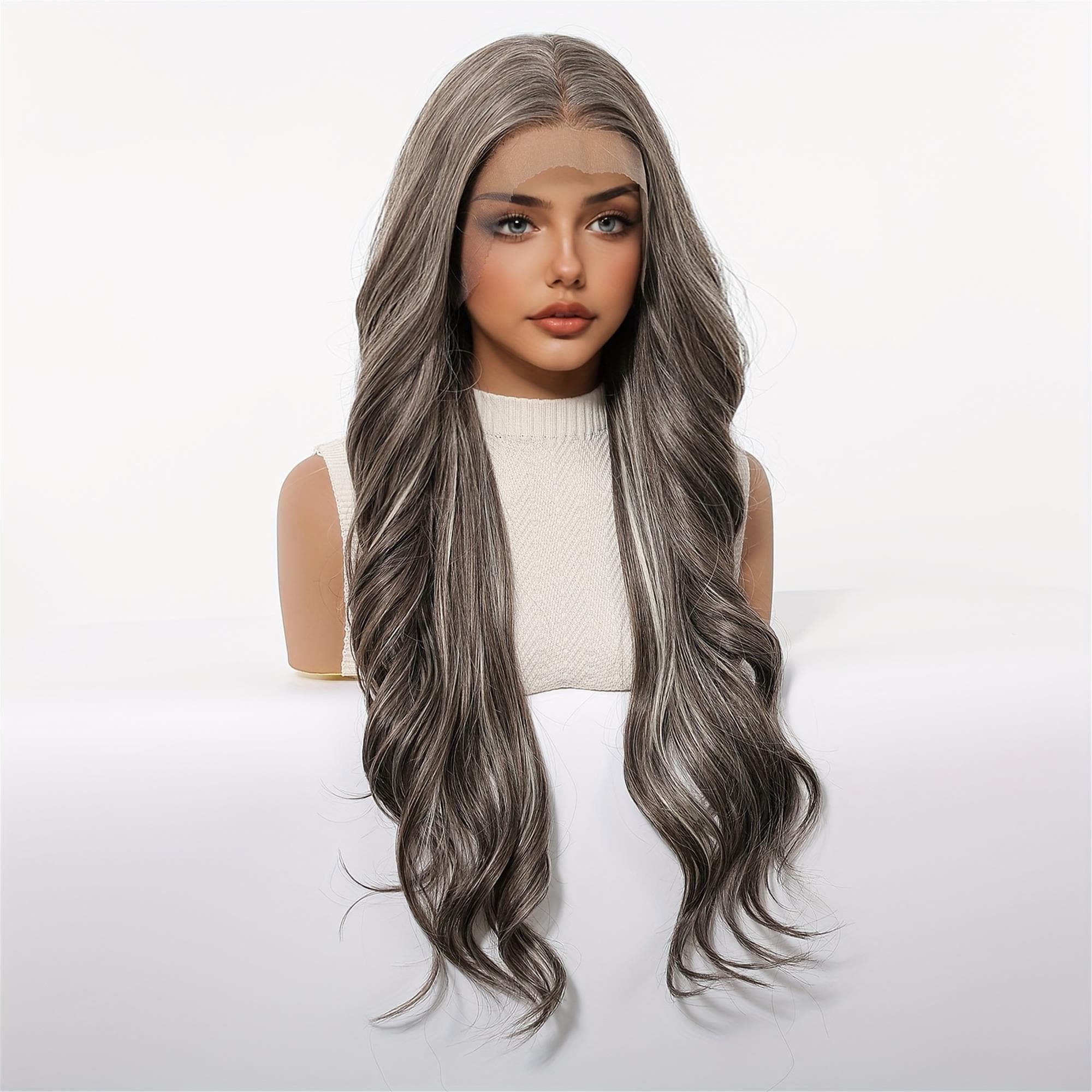 13X4 HD Transparent Lace Front Wig in Deep 26 Inches Long with Body Wave Style. This Synthetic Lace Wig Is Glueless And Made from - Thumbnail 4