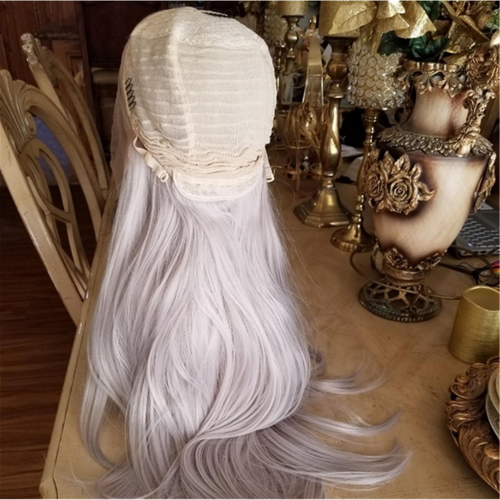 Silver Ash Blonde Lace Front Wig - Thumbnail 5