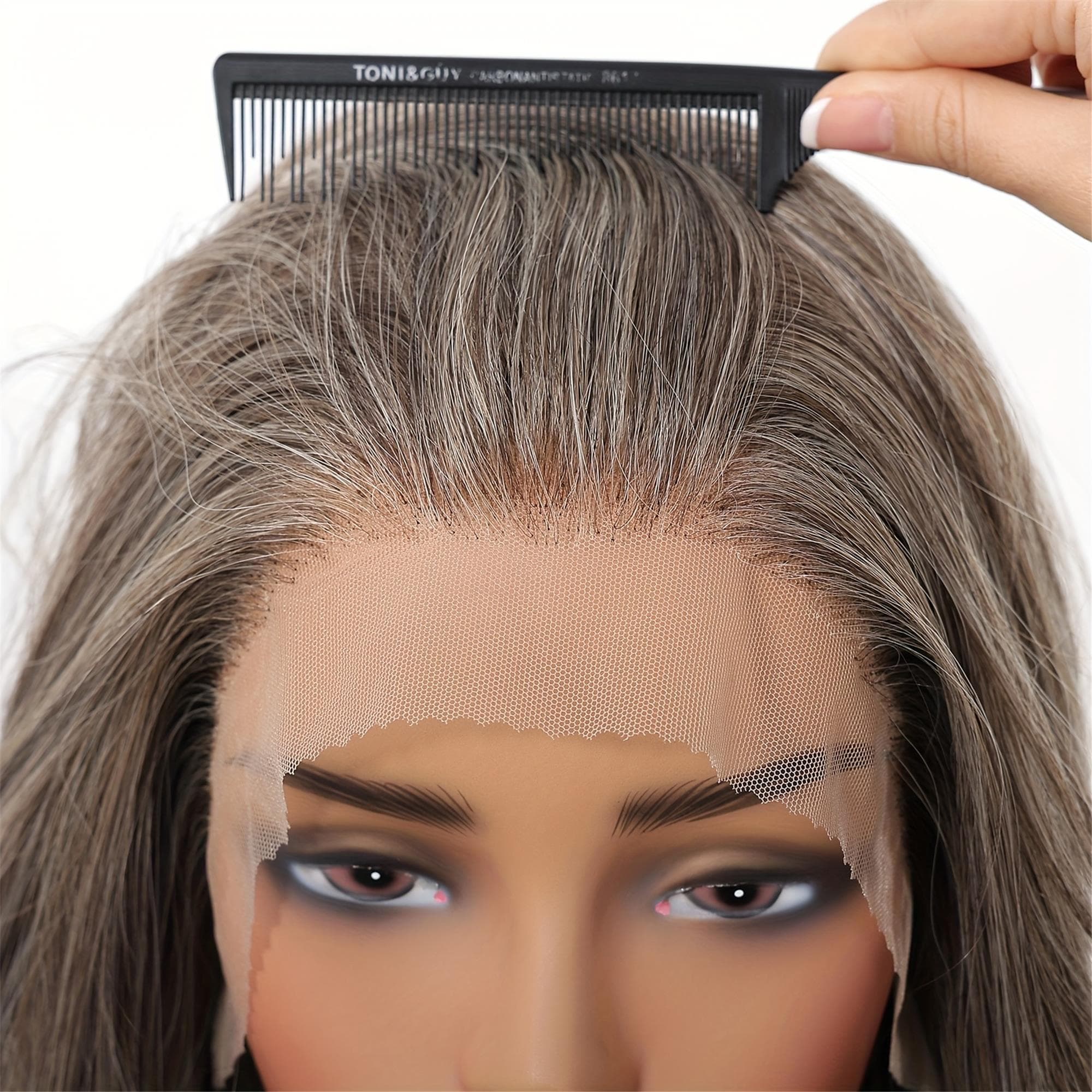 13X4 HD Transparent Lace Front Wig in Deep 26 Inches Long with Body Wave Style. This Synthetic Lace Wig Is Glueless And Made from - Thumbnail 5