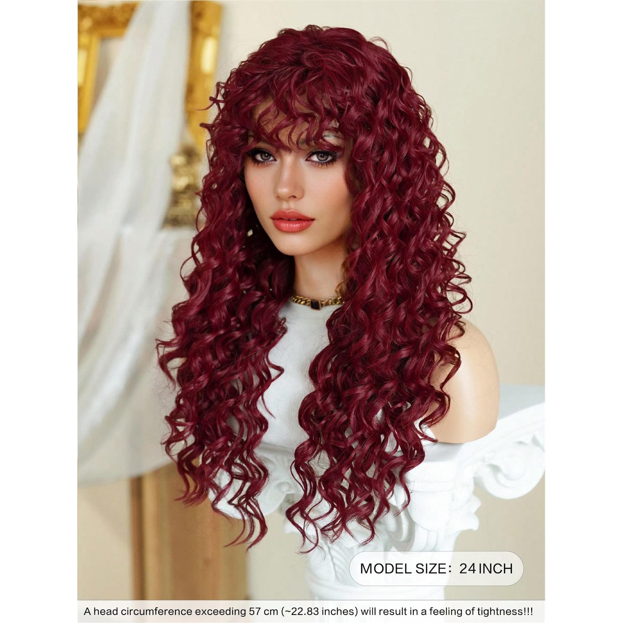 24 Inch Striking Afro Kinky Wig Loose Wave - Thumbnail 4