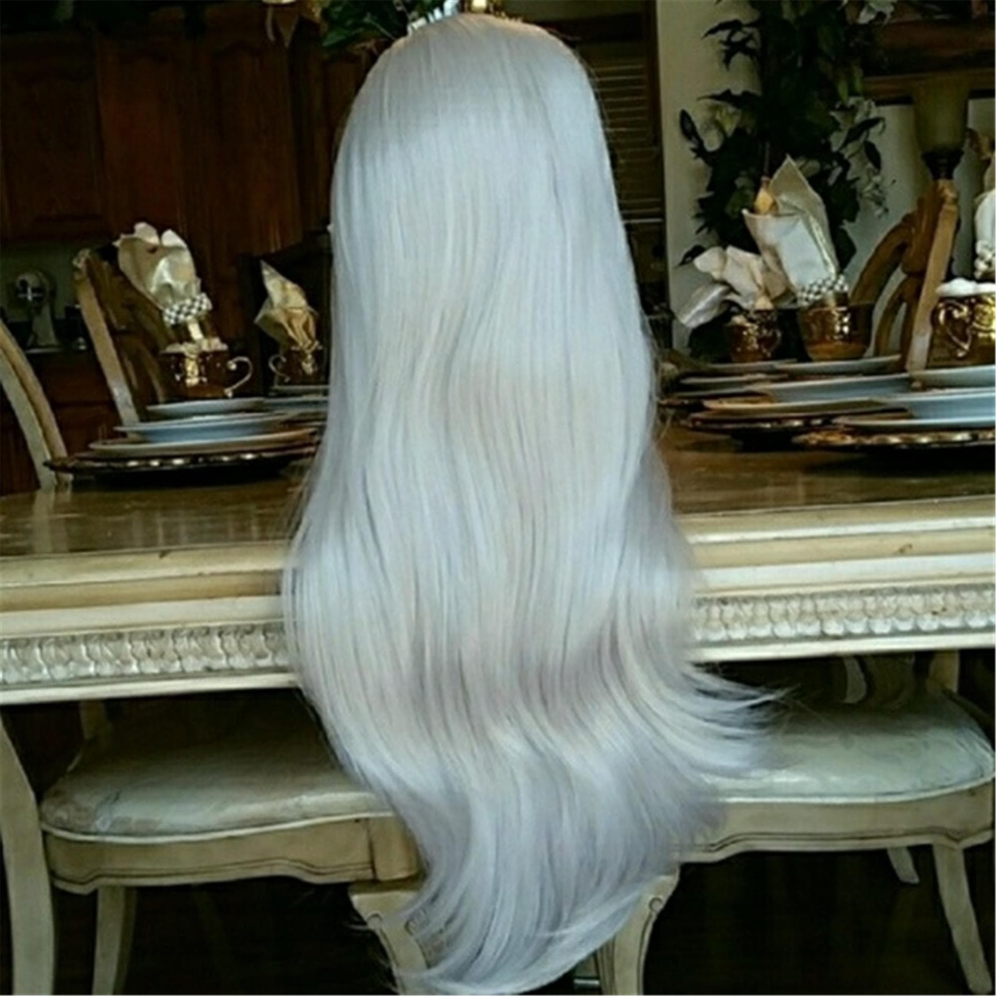 Silver Ash Blonde Lace Front Wig - Thumbnail 4