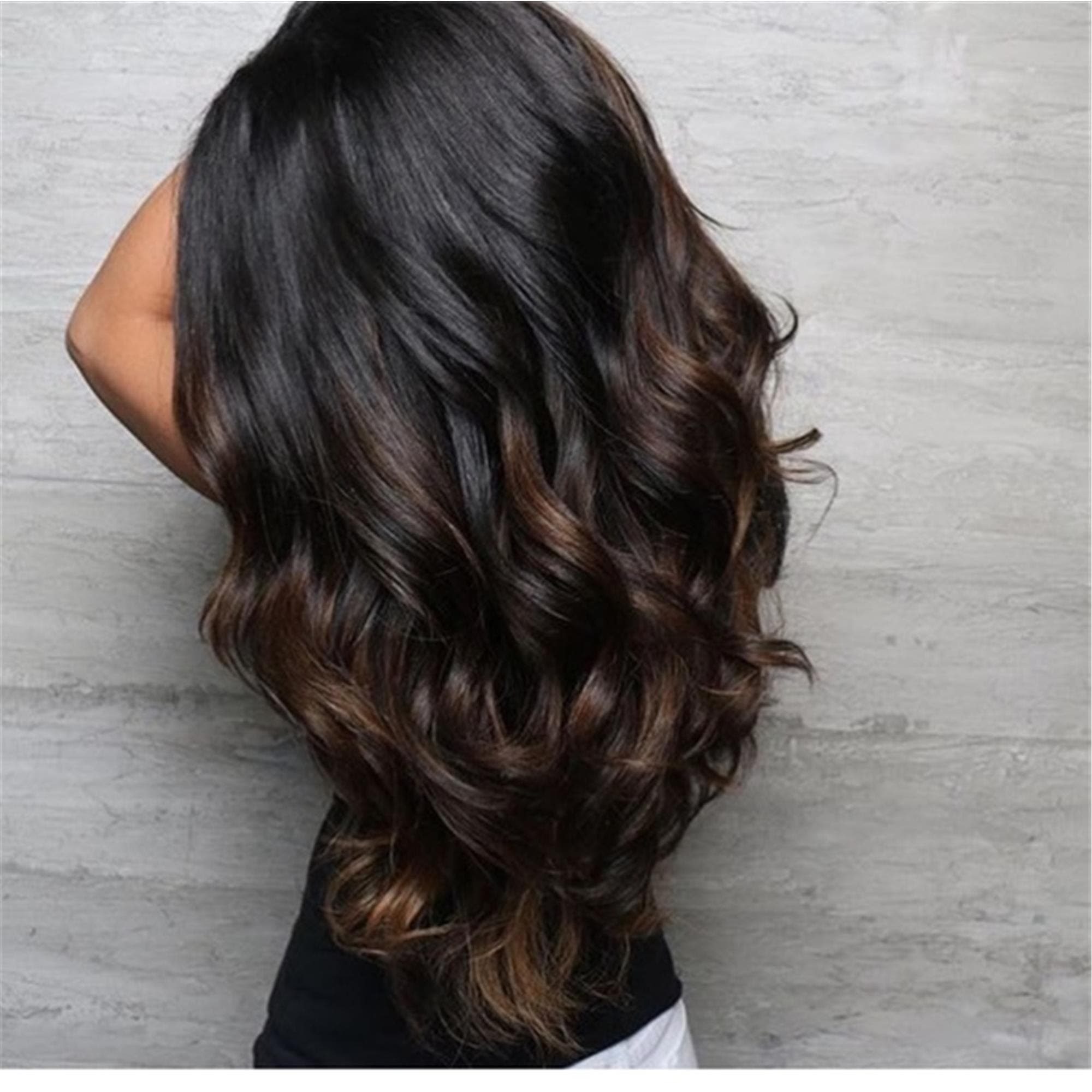 Black Brown #1b/30 Lace Front Wig