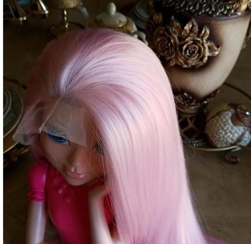 Beauty Lush Pink/White Lace Front Wig - Thumbnail 3