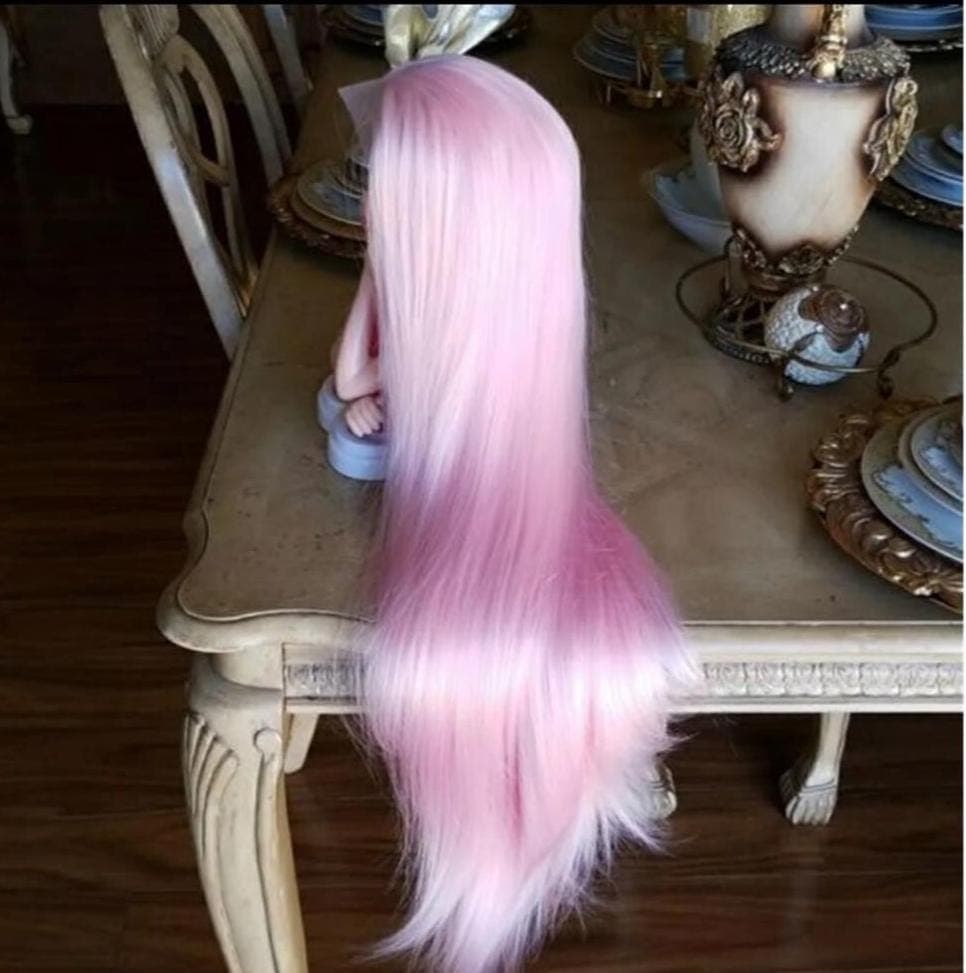 Beauty Lush Pink/White Lace Front Wig - Thumbnail 4
