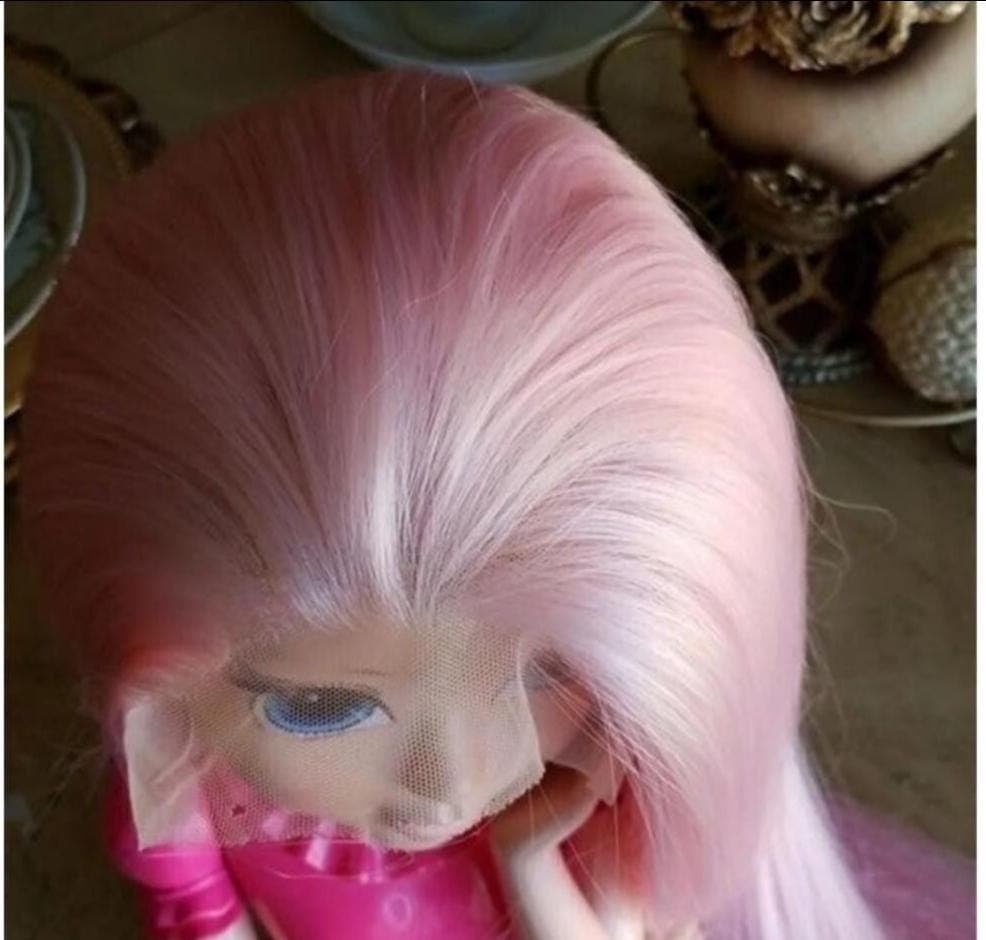 Beauty Lush Pink/White Lace Front Wig - Thumbnail 5