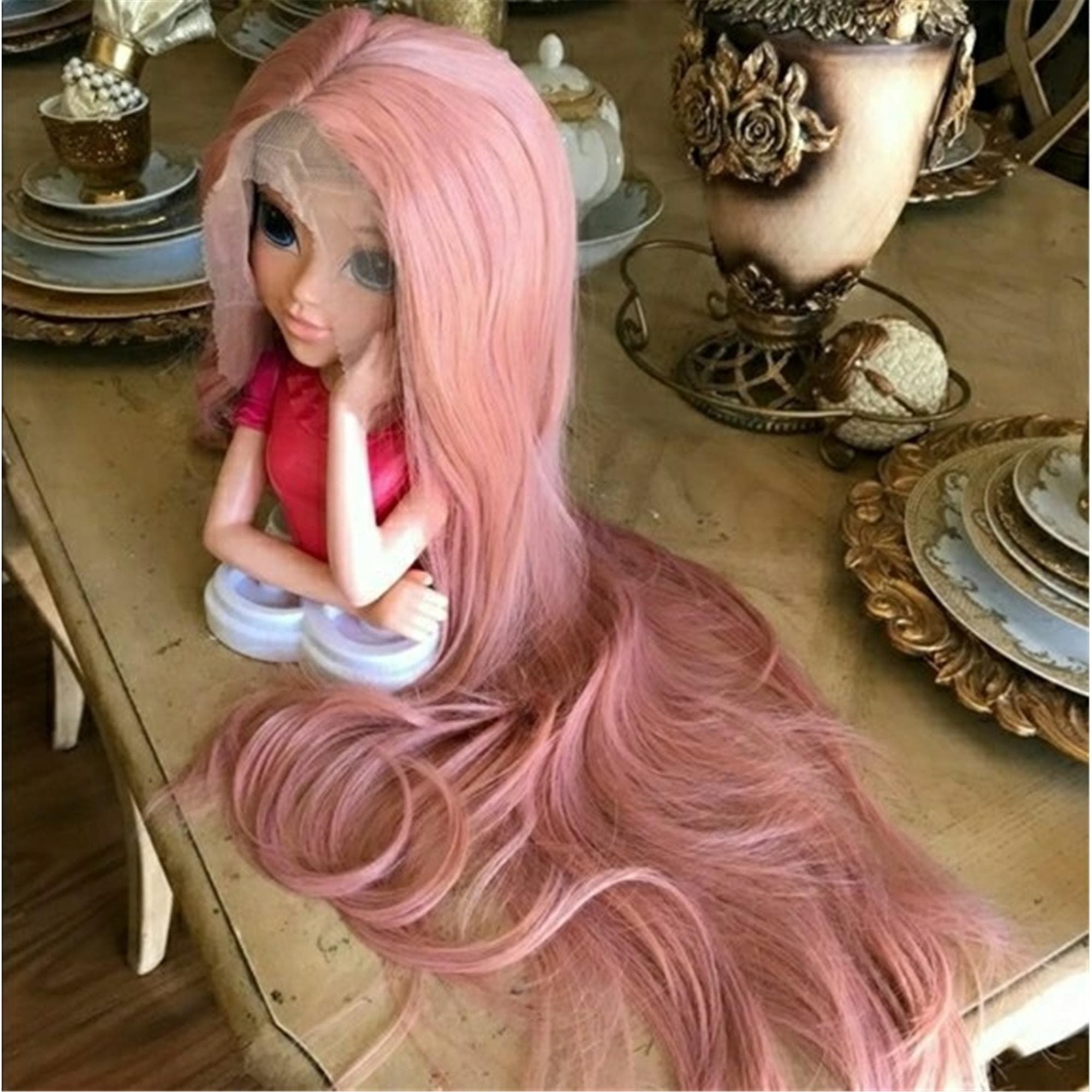 Pink Beauty LaceFront Wig Wig 22-24inches - Thumbnail 4