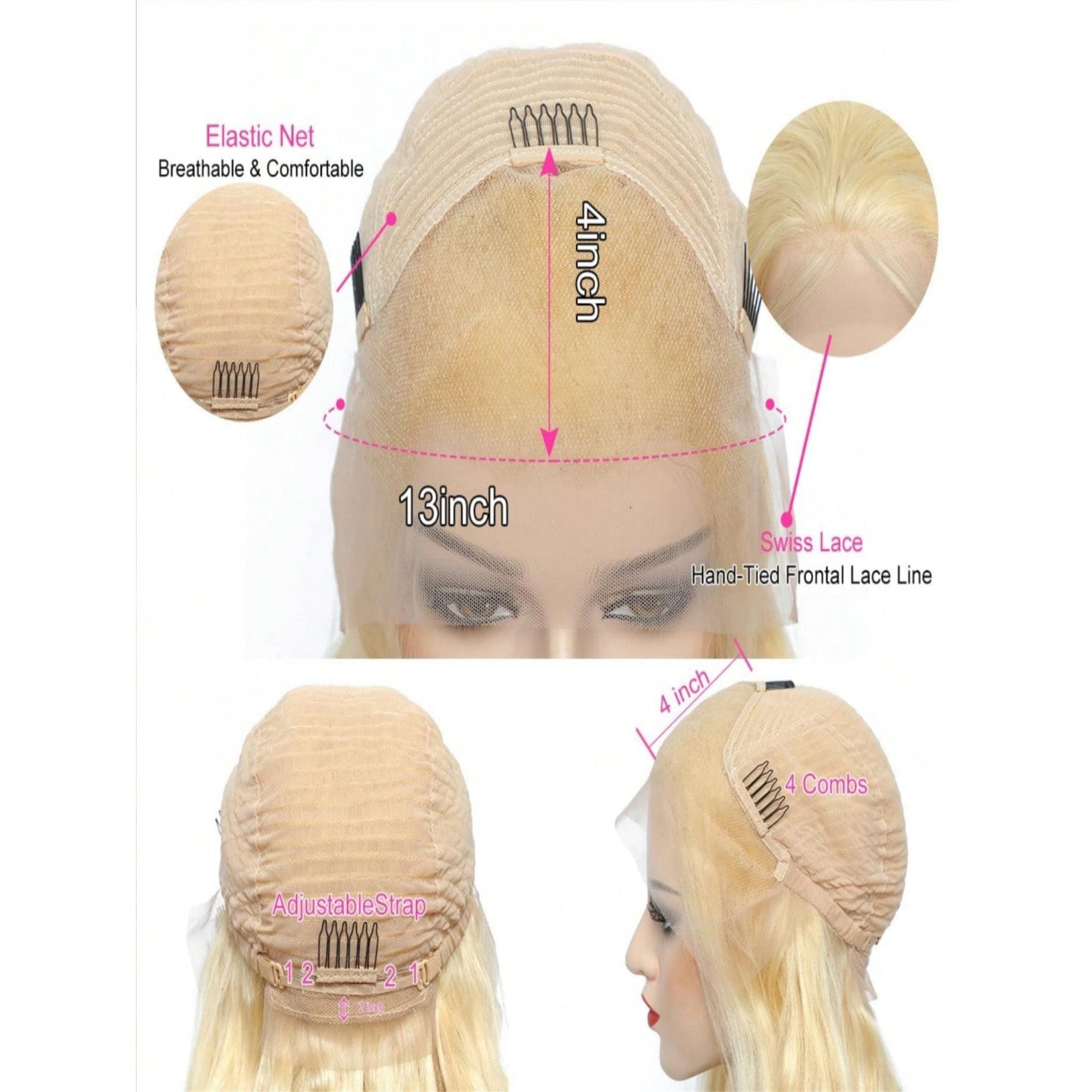 Ombre Brown Roots Ash Blonde 13x4 HD Transparent Body Wave Lace Front Wigs Human Hair Pre Plucked With Baby Hair - Thumbnail 4