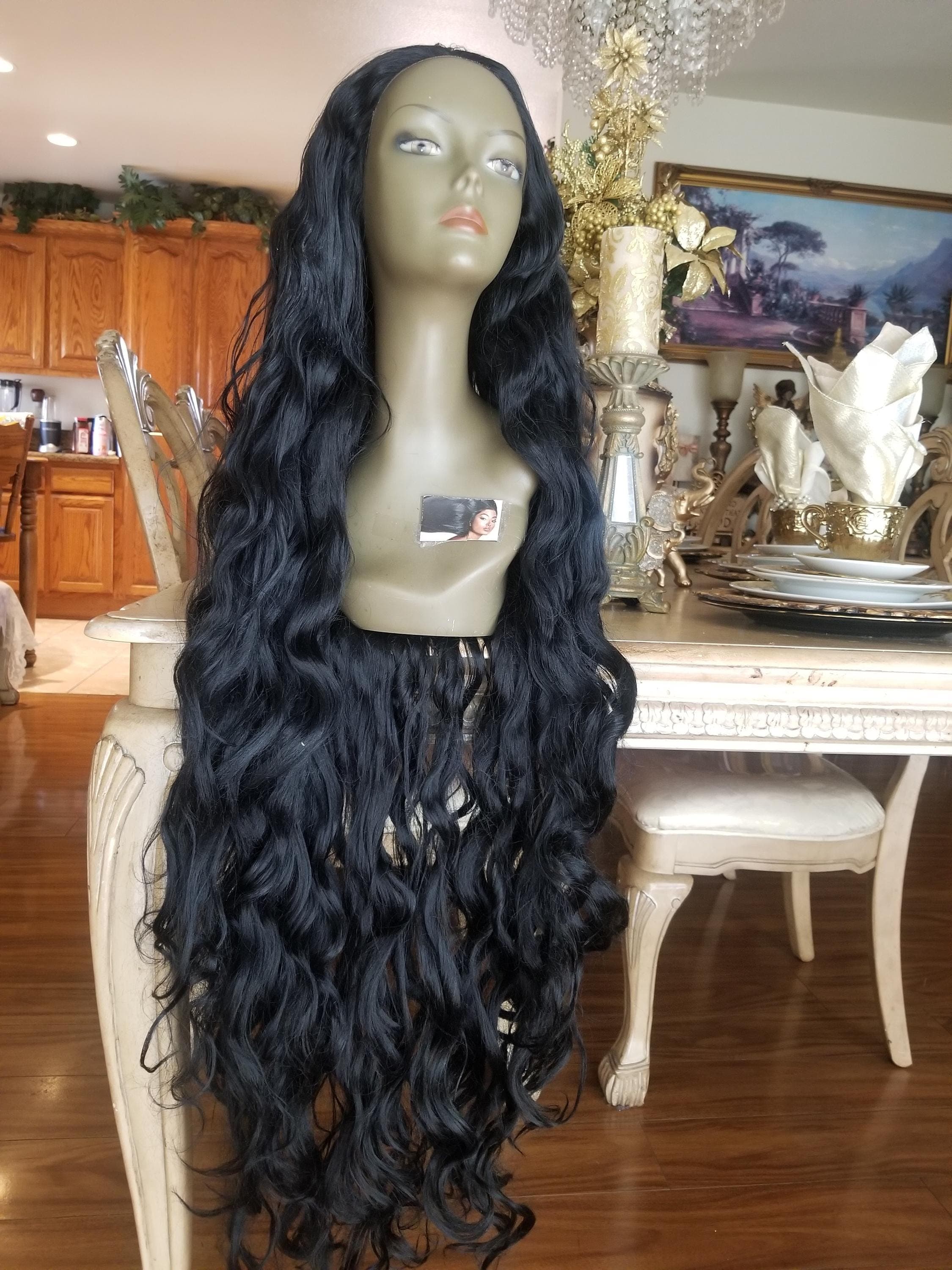 Black Wavy Beauty 40 inch Lace Front Wig!!