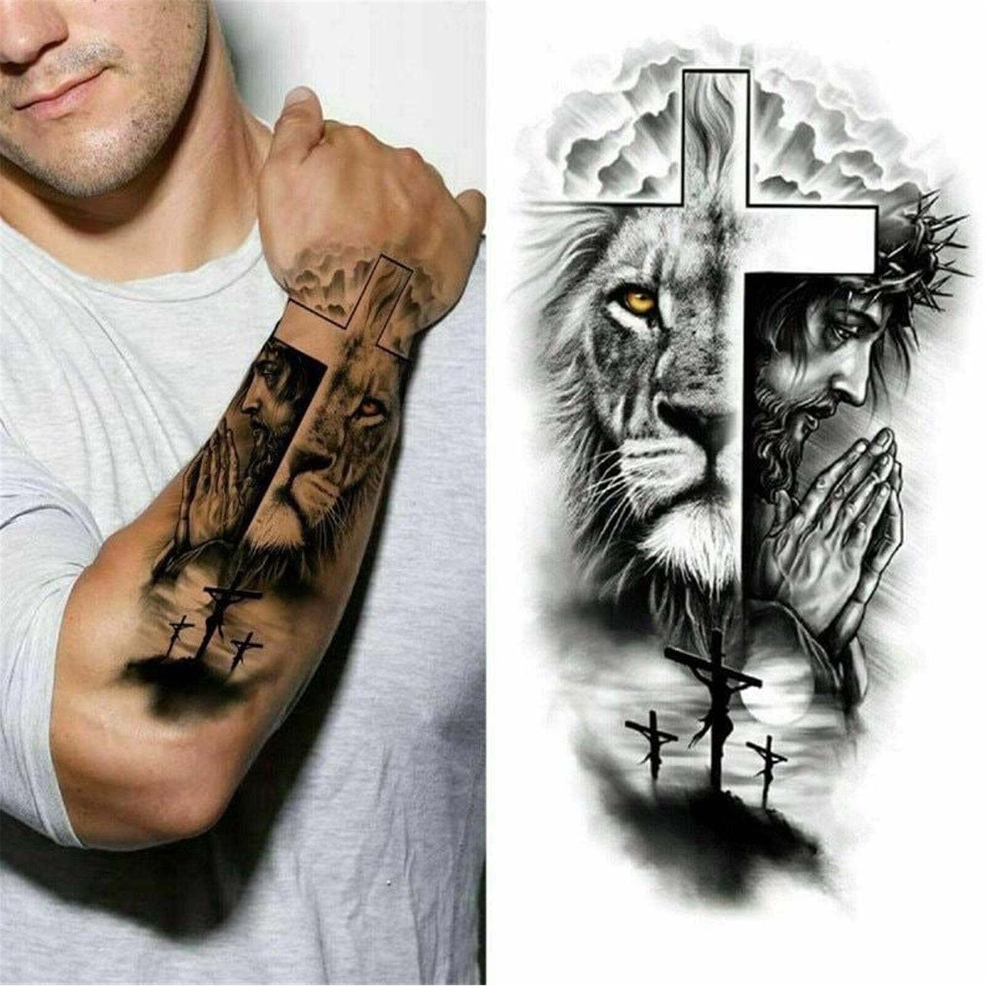 Jesus Lion Temporary Tattoo