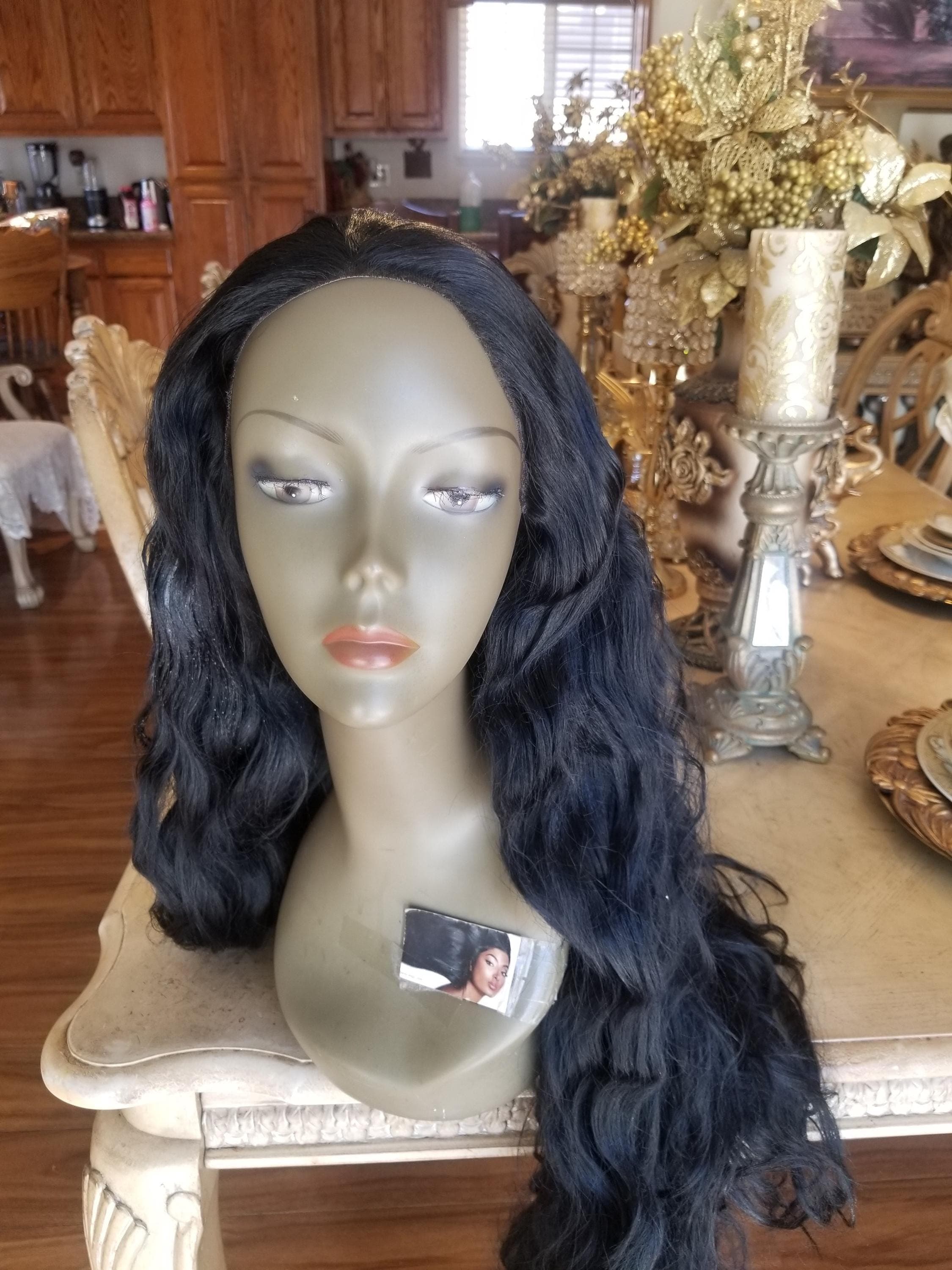 Black Wavy Beauty 40 inch Lace Front Wig!! - Thumbnail 6