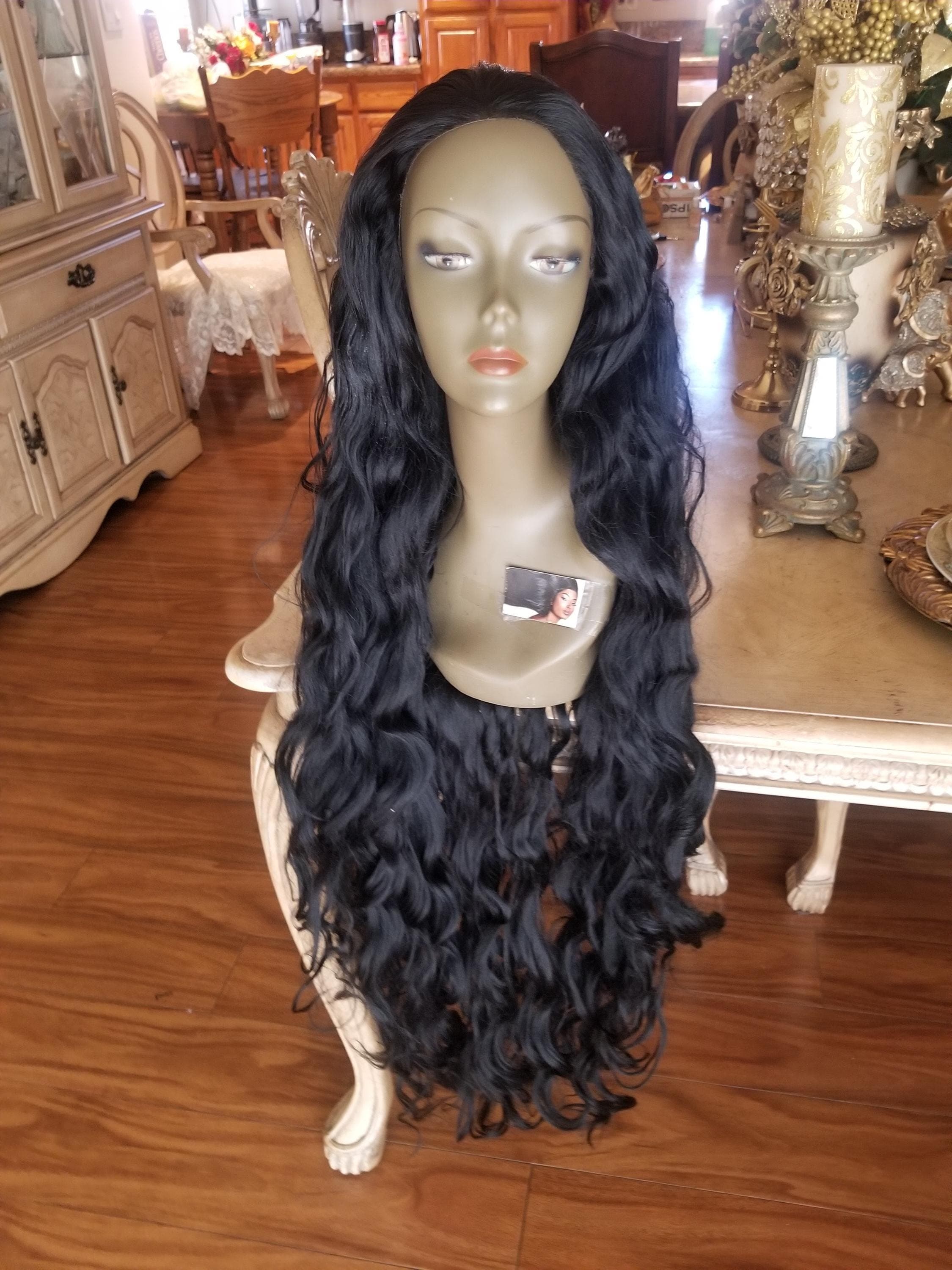 Black Wavy Beauty 40 inch Lace Front Wig!! - Thumbnail 3