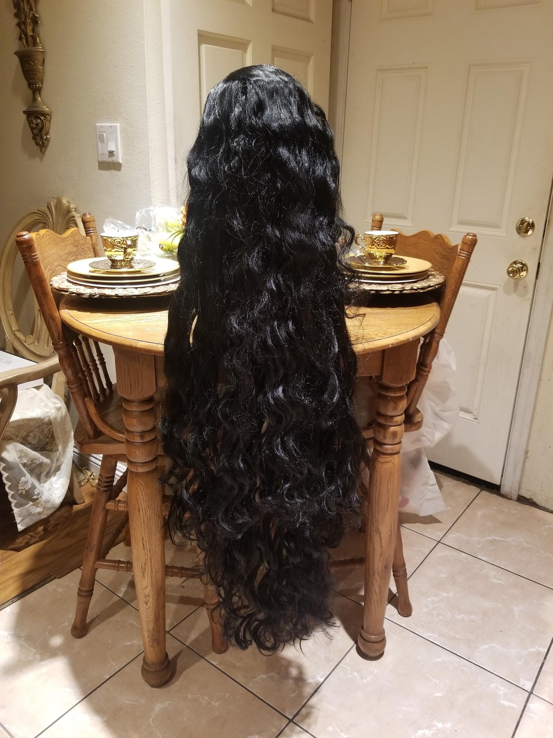 Black Wavy Beauty 40 inch Lace Front Wig!! - Thumbnail 2