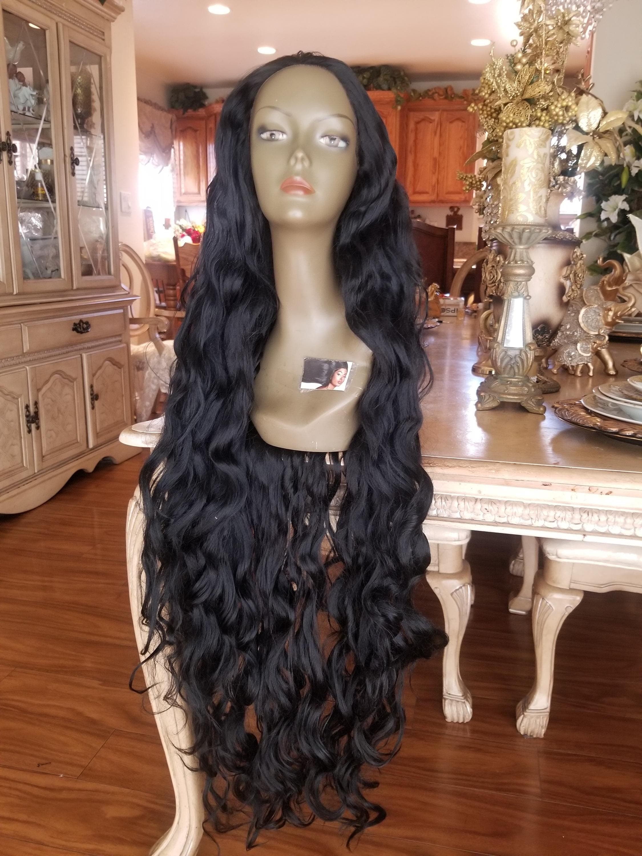 Black Wavy Beauty 40 inch Lace Front Wig!! - Thumbnail 4