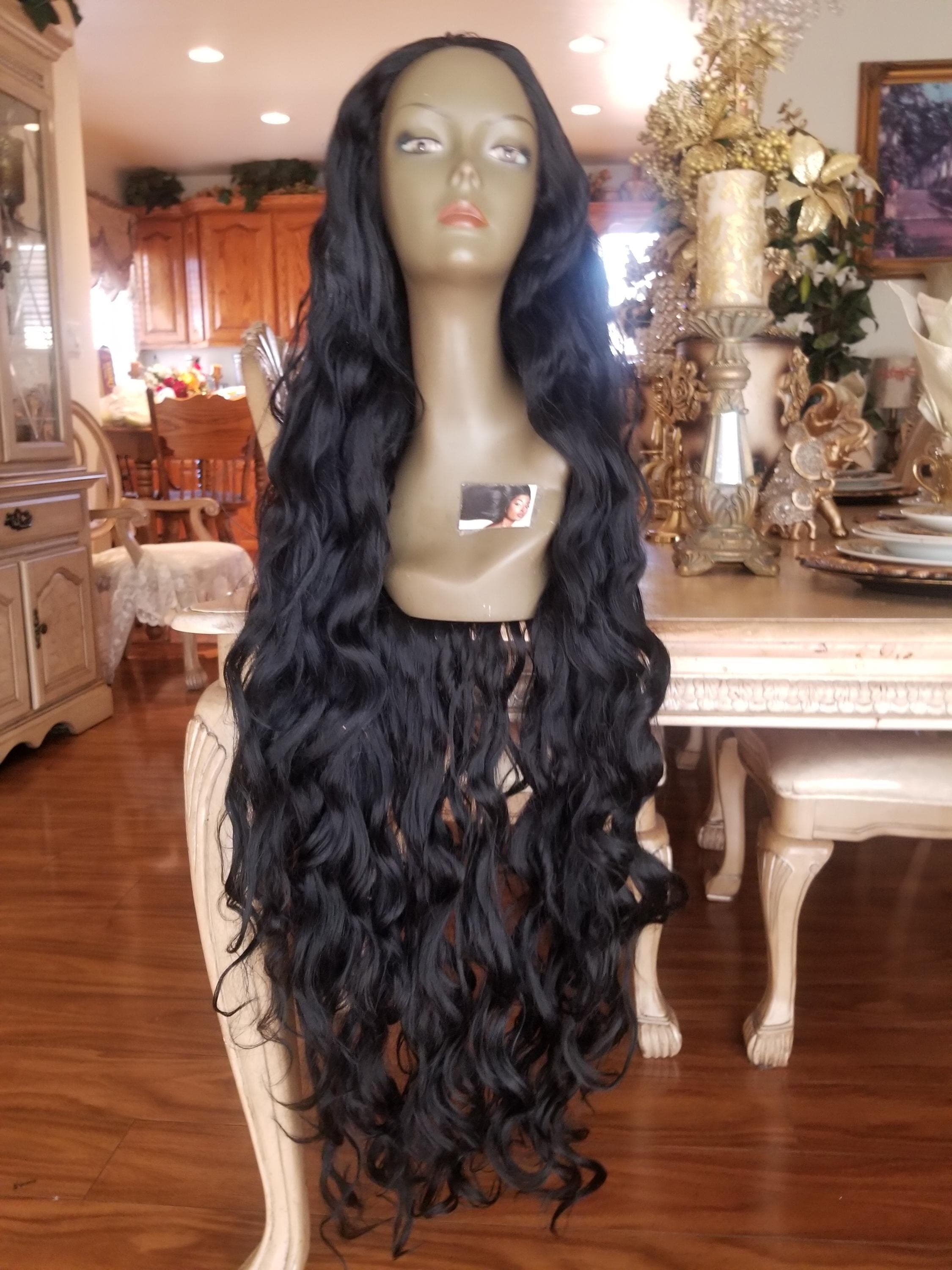 Black Wavy Beauty 40 inch Lace Front Wig!! - Thumbnail 5