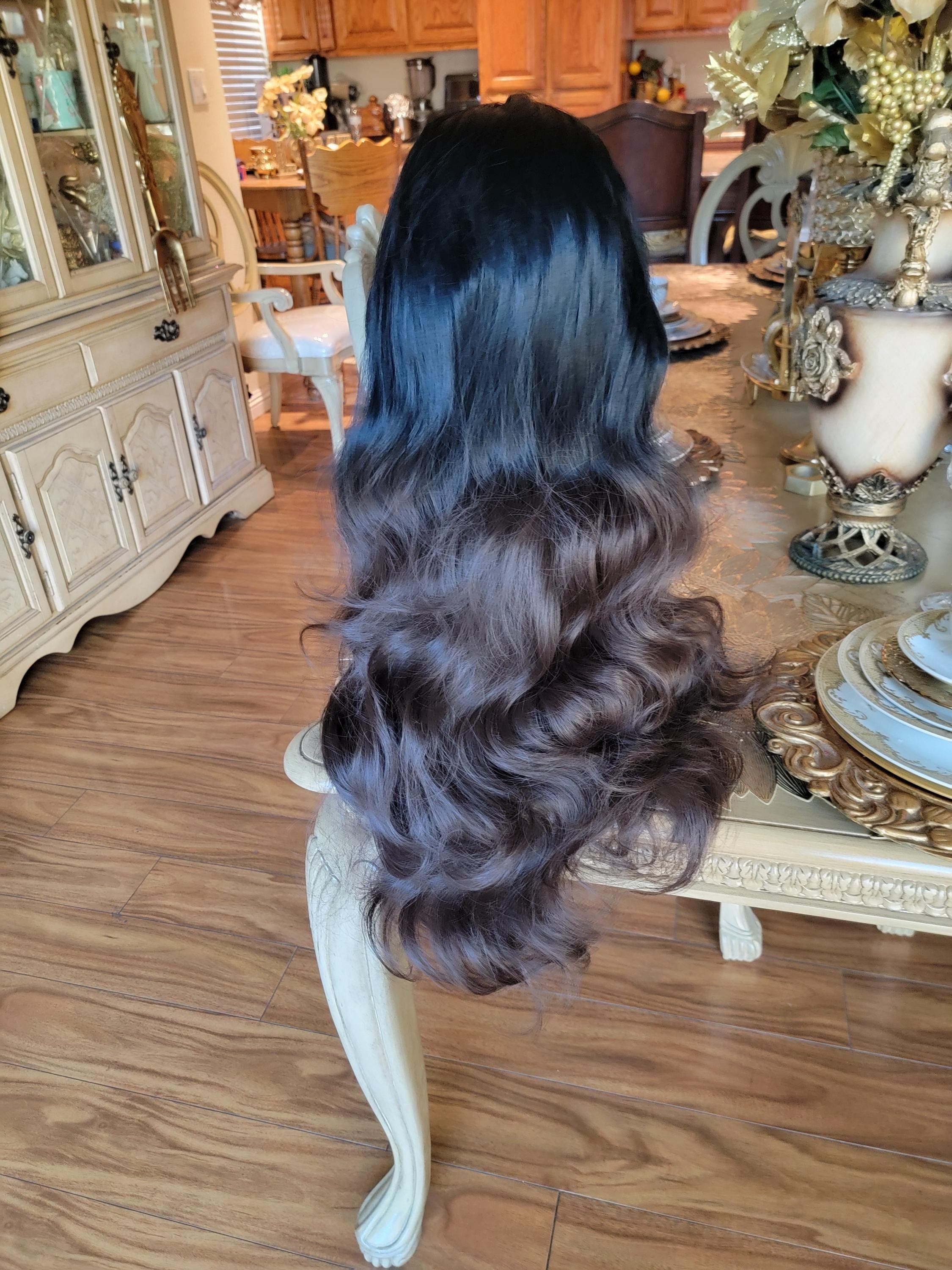 Black Brown Body Wave Beautiful Lace Front Wig - Thumbnail 9
