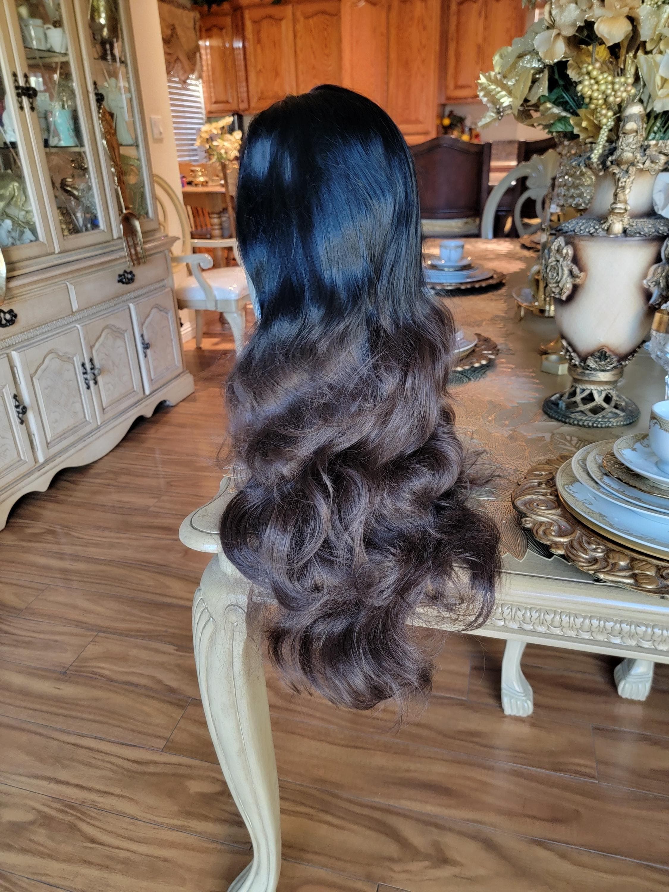 Black Brown Body Wave Beautiful Lace Front Wig - Thumbnail 6