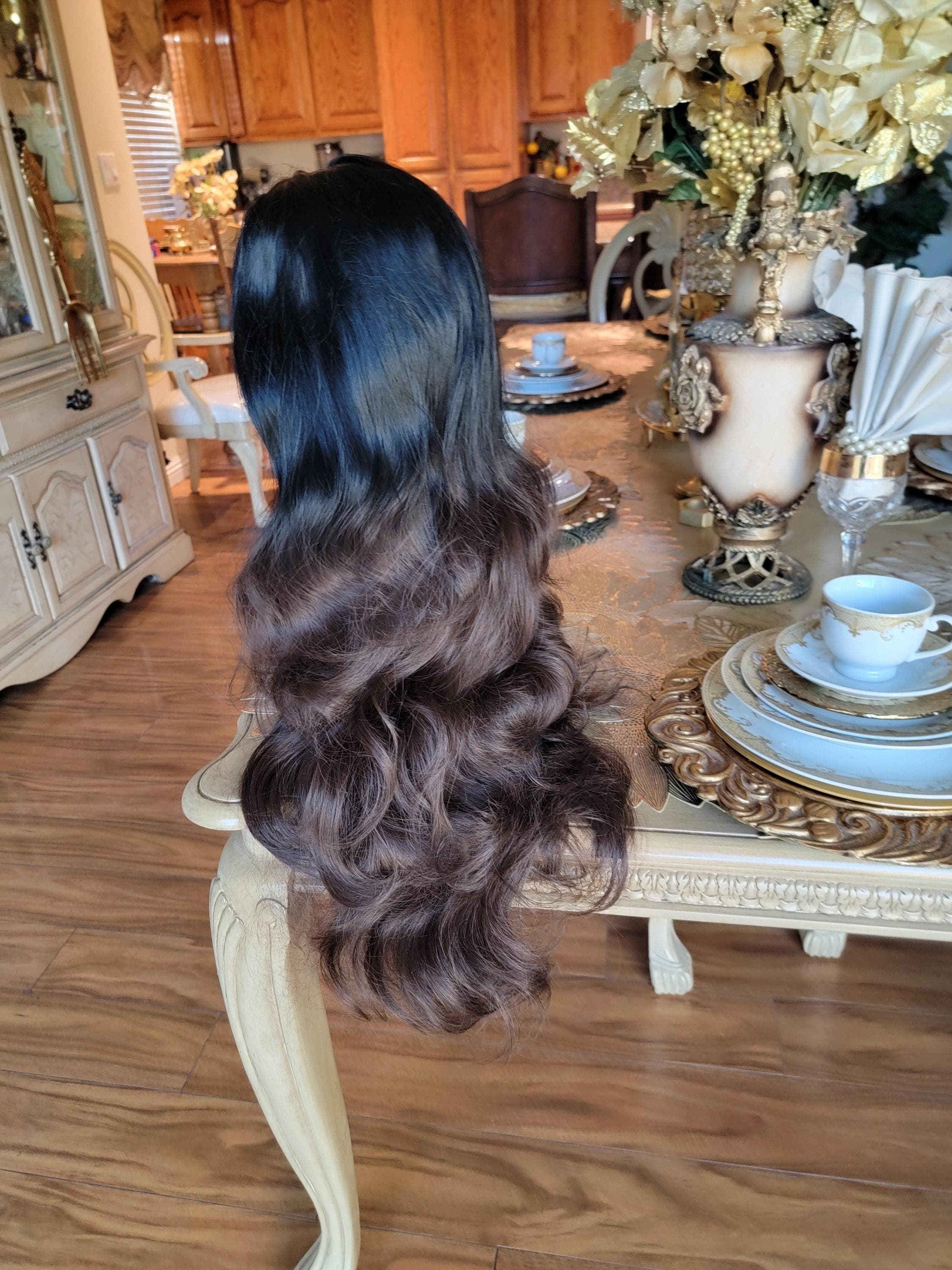 Black Brown Body Wave Beautiful Lace Front Wig - Thumbnail 7