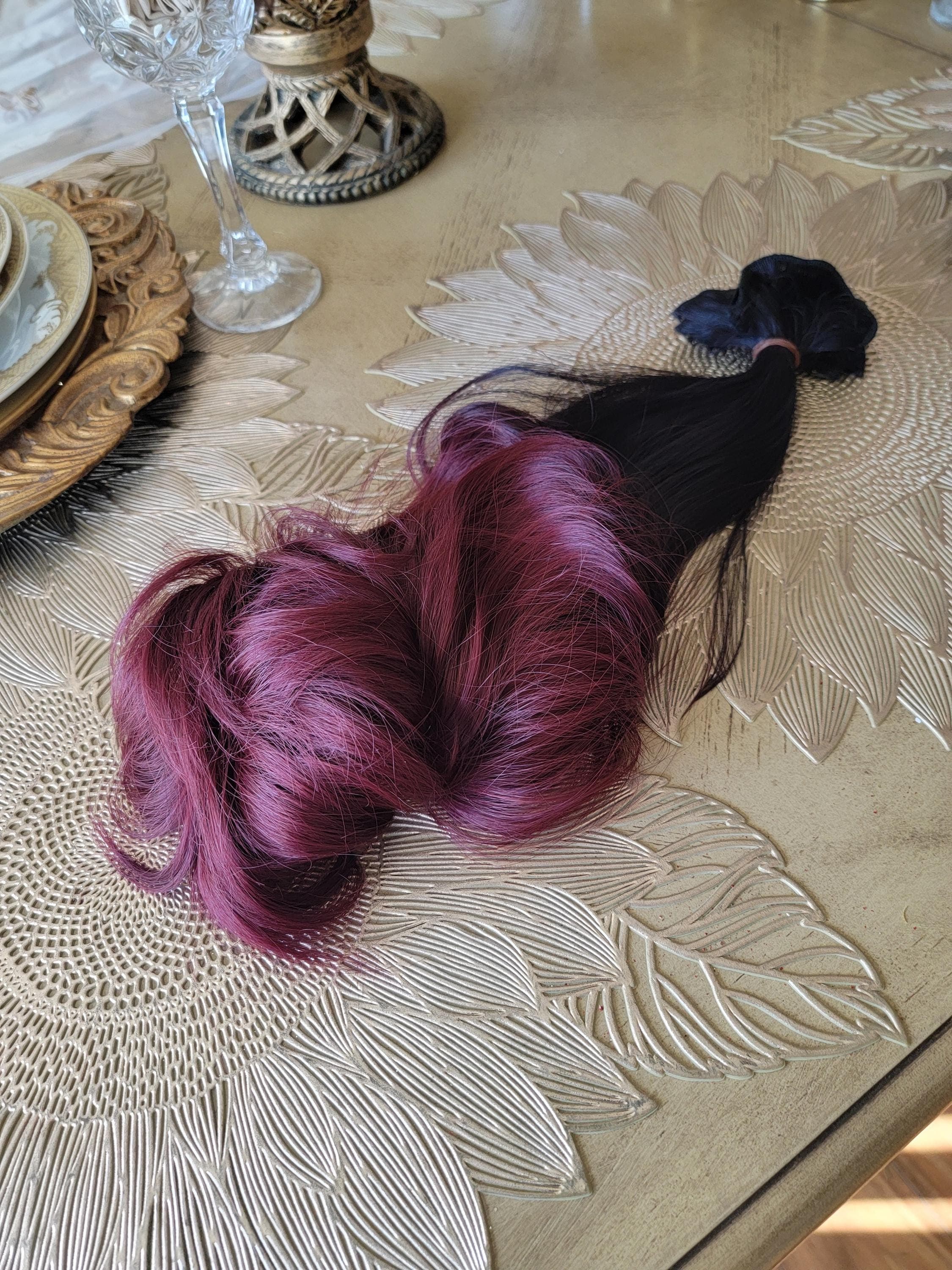 Dark Brown Burgundy Clip in Extension 22-24 inches!! - Thumbnail 8