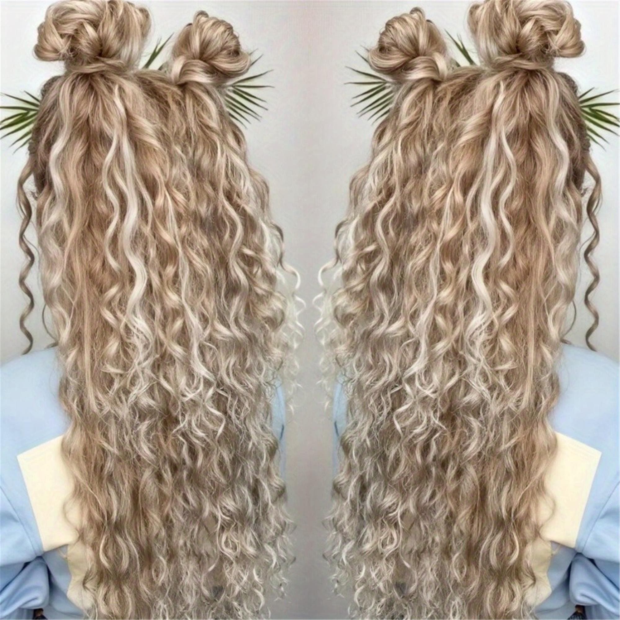 Blonde Ombre Featuring Deep Waves And a Glueless Design. This 13X2 HD Transparent Lace Front Wig - Thumbnail 5