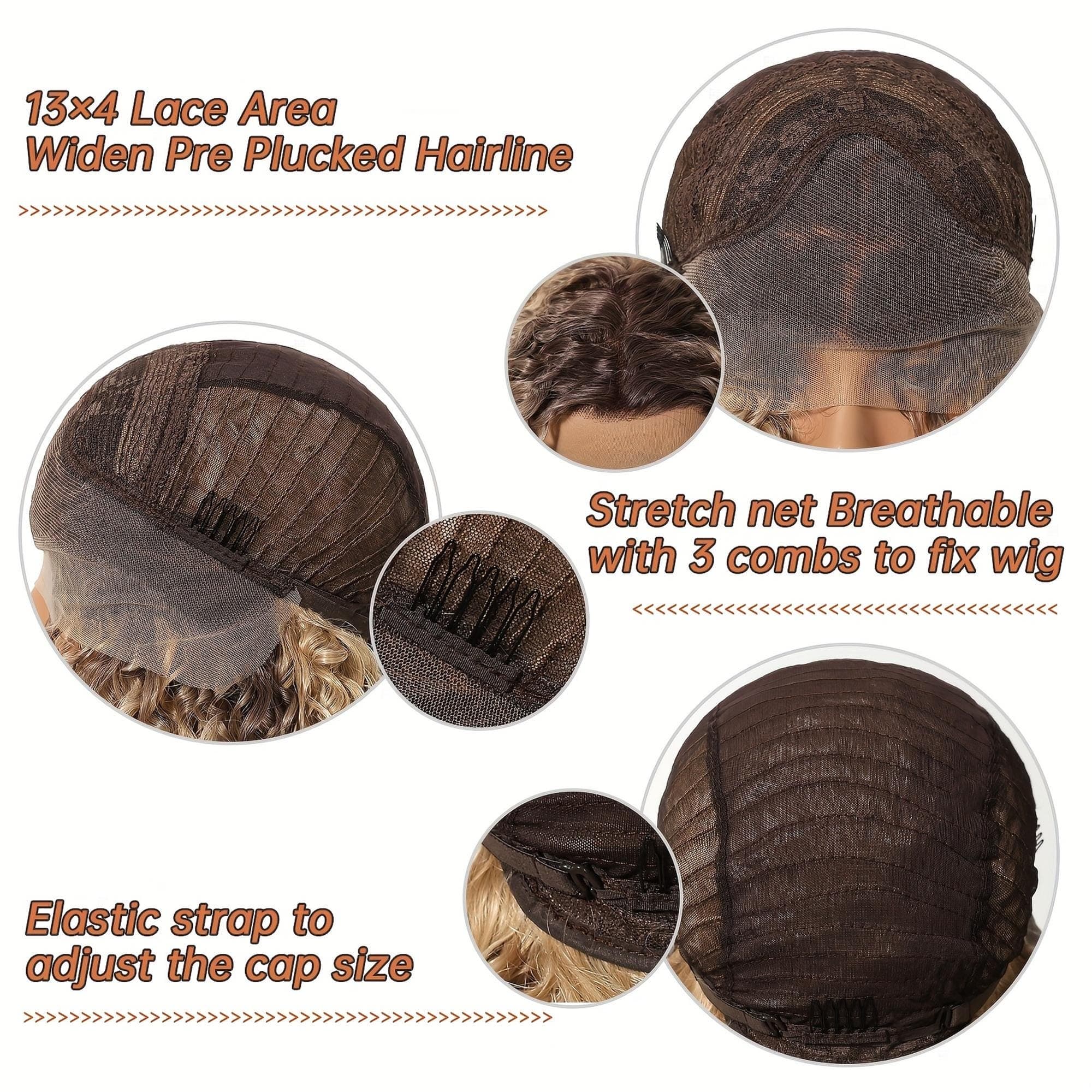 13xGlueless 4 HD Transparent Lace Front Wig with Deep Golden Curly Wave - 26Inch Pre-Plucked - Thumbnail 10