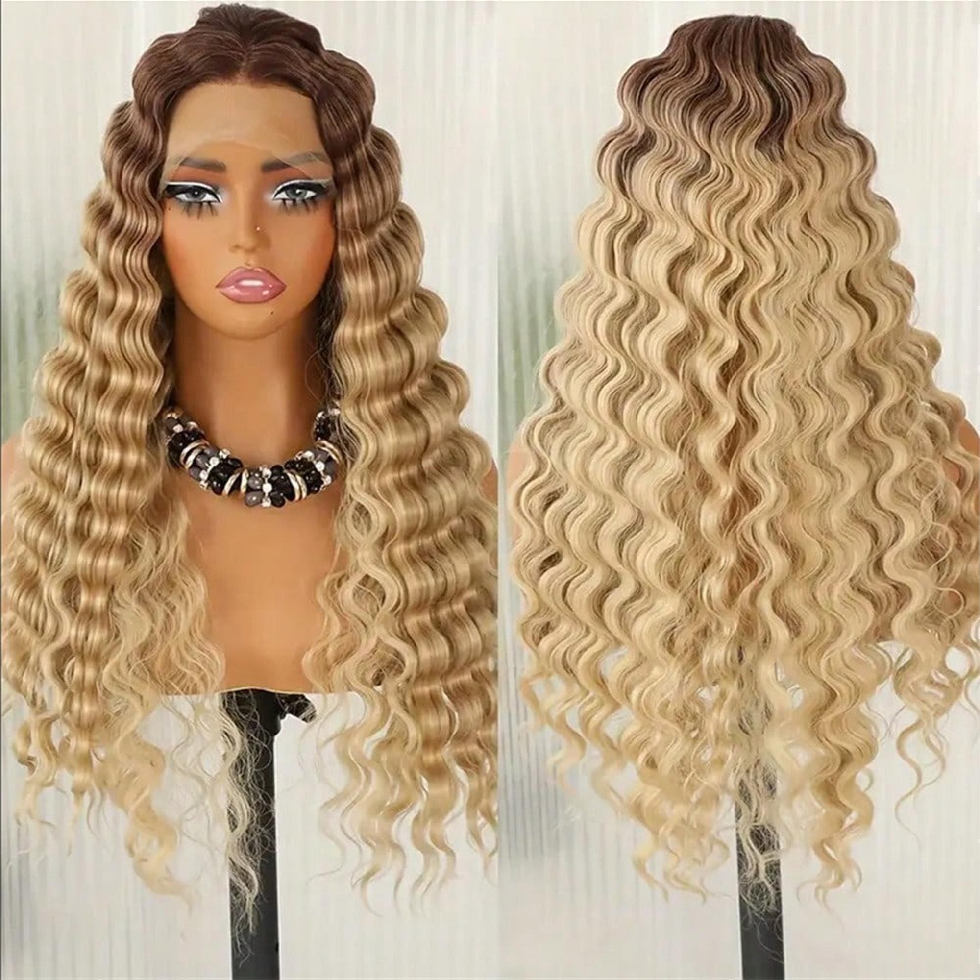 13x4 HD Free Part Lace Front Wig Glueless with Hair - Ombre Ash Blonde to Darker Blonde/ Balayage - Thumbnail 3