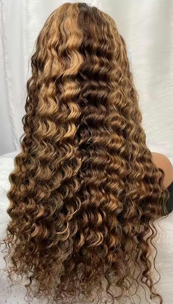 Glueless Pre-Plucked HD 13x4 Lace Front Wig Ombre Honey Blonde to Blonde/Balayage Curly Wave Human Hair 24-26 inches!! - Thumbnail 7