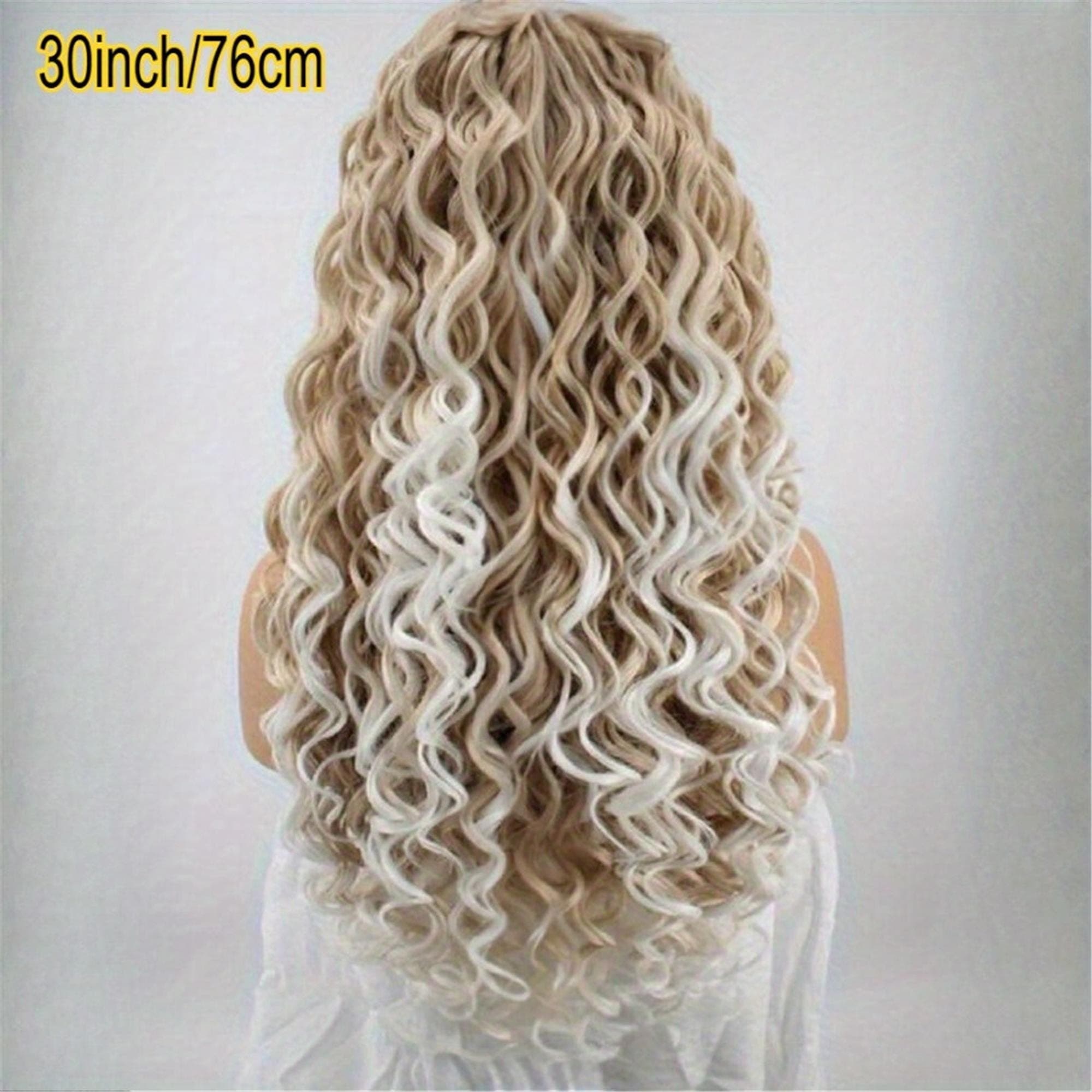 Blonde Ombre Featuring Deep Waves And a Glueless Design. This 13X2 HD Transparent Lace Front Wig - Thumbnail 4