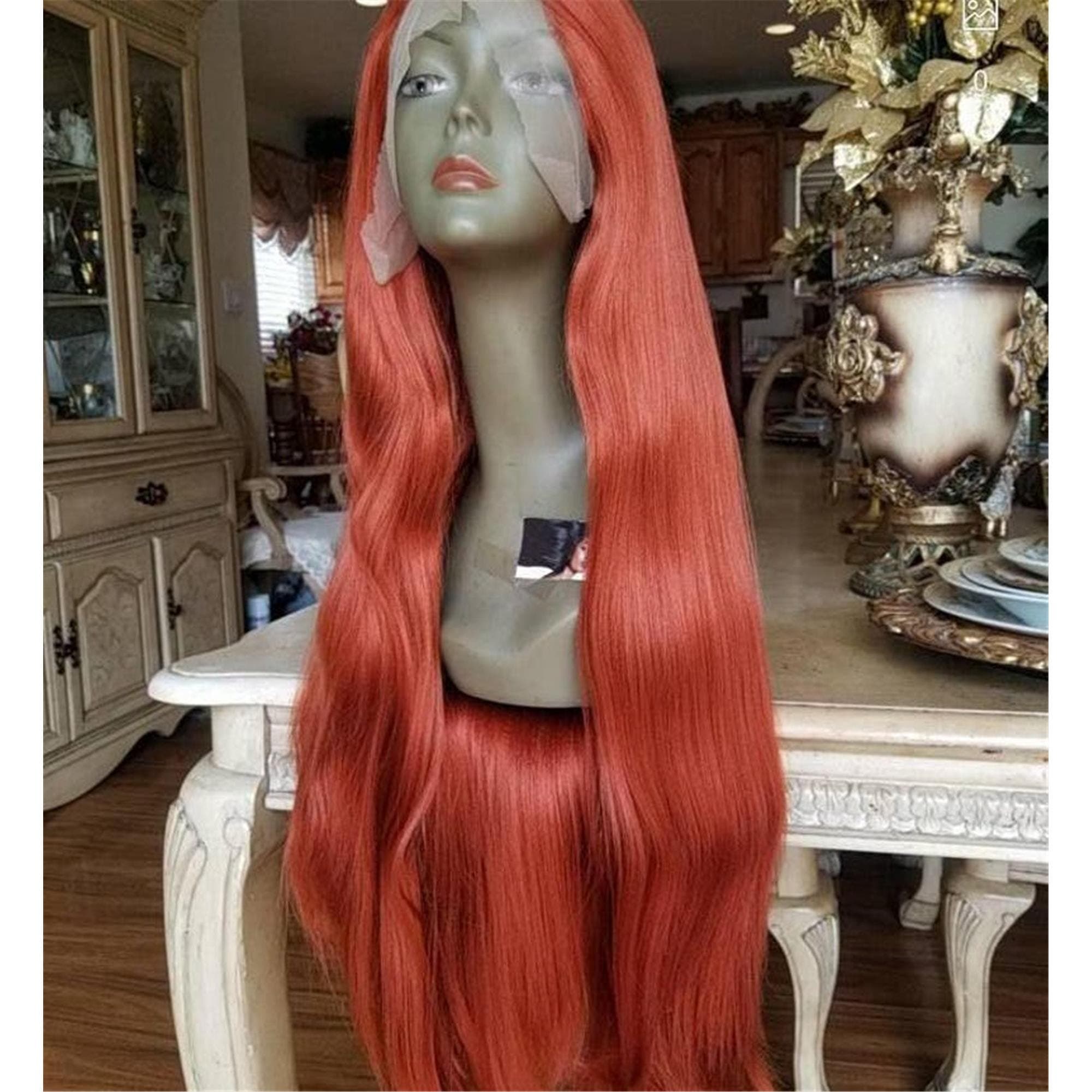 Copper Red Lace Front Wig - Thumbnail 2