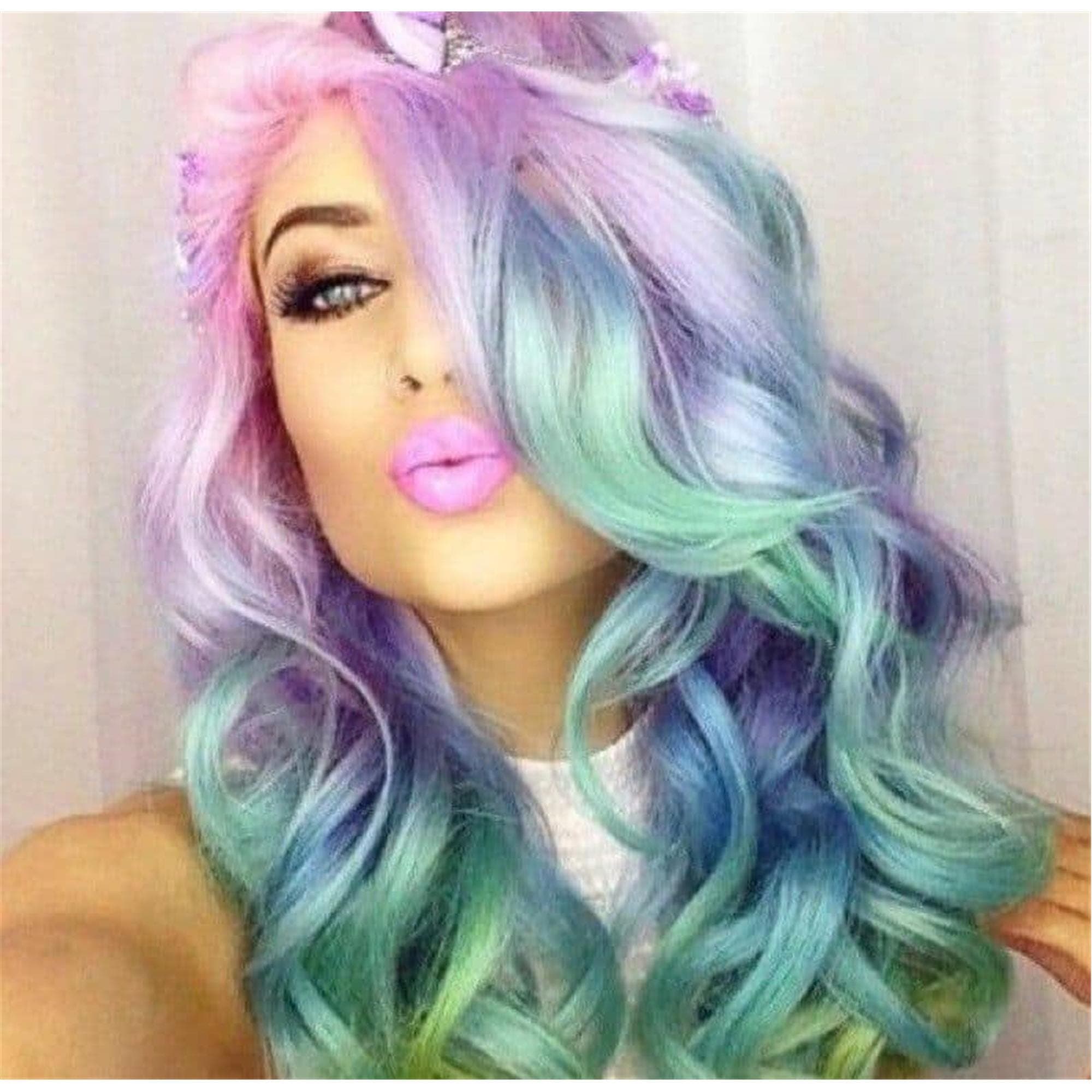 Rainbow Lace Front Wig - Thumbnail 2