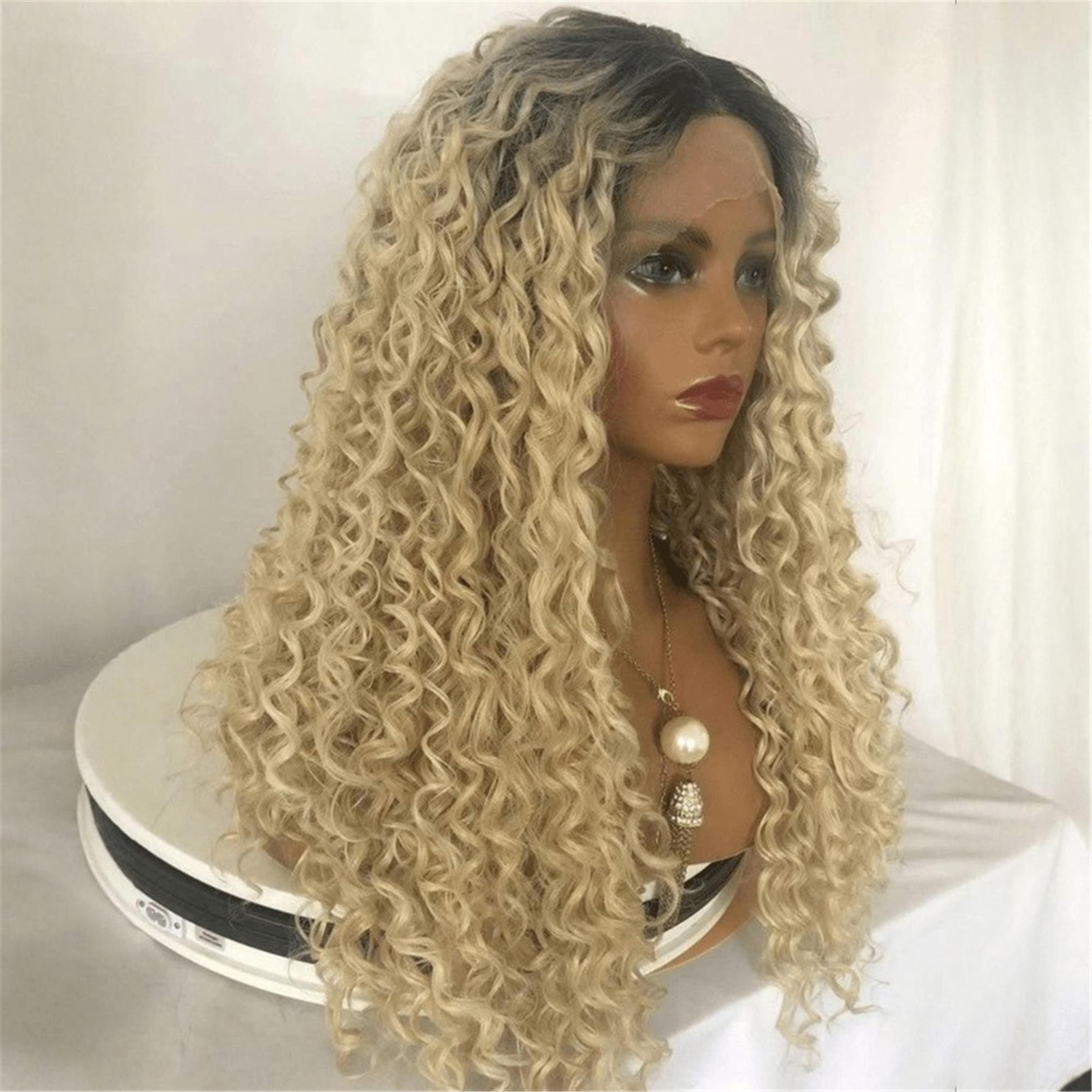 Ombre Blonde Colored 13x4 HD Long Deep Wave Lace Front Wig - Thumbnail 2