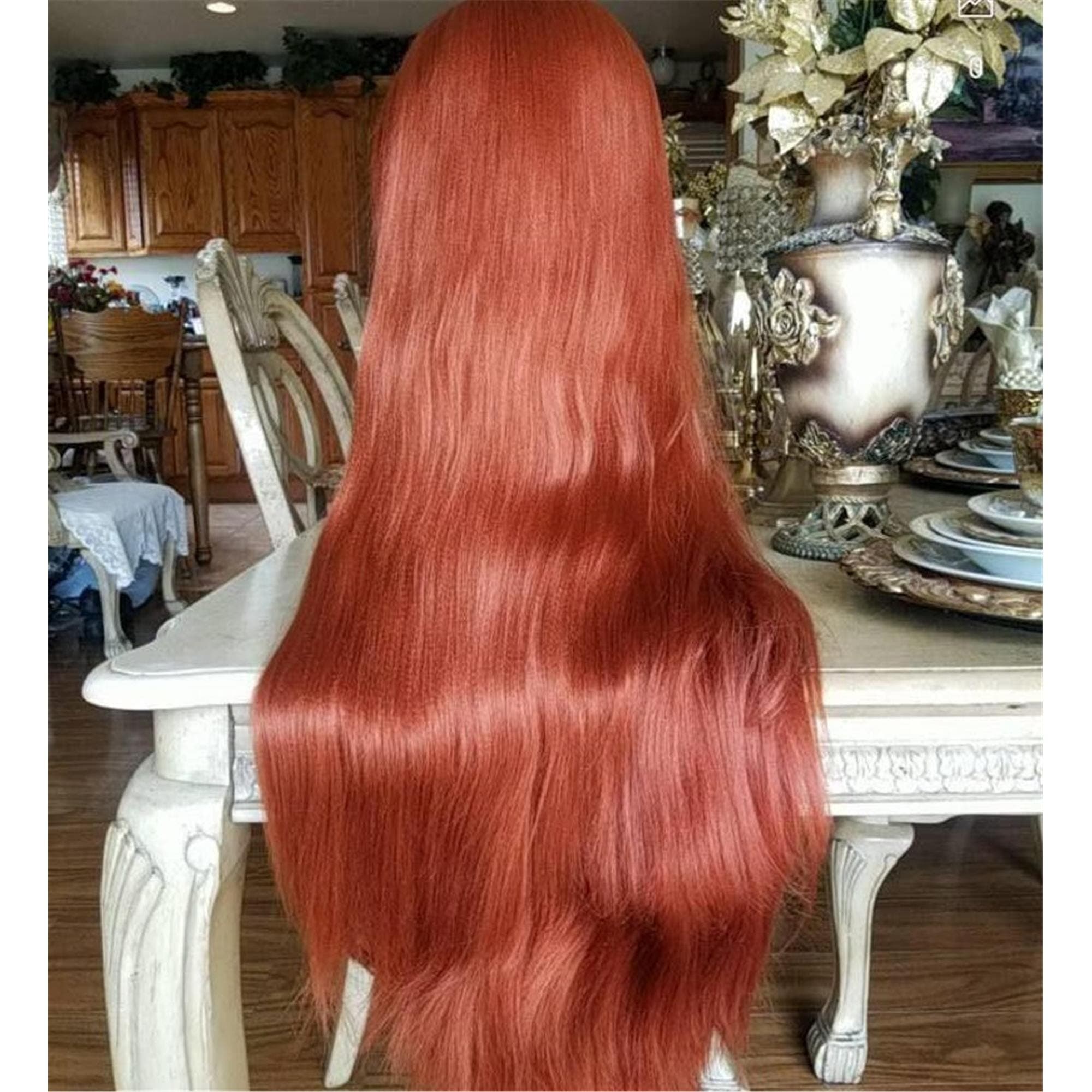 Copper Red Lace Front Wig - Thumbnail 4
