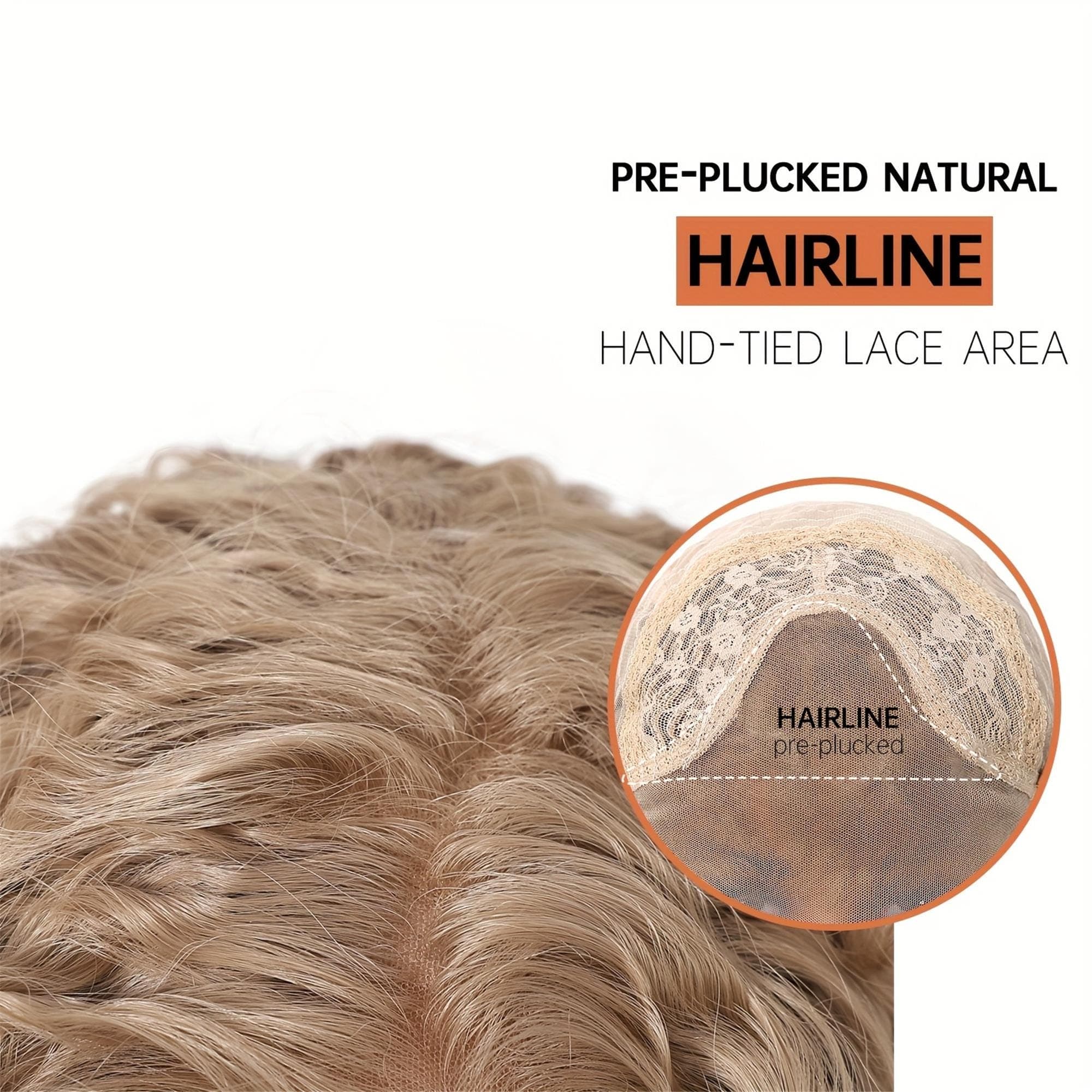 13x4 HD Transparent Lace Front Wig 22 Inch Golden Blonde Curly Wave - Glueless Pre-Plucked 150% Density Breathable - Thumbnail 9