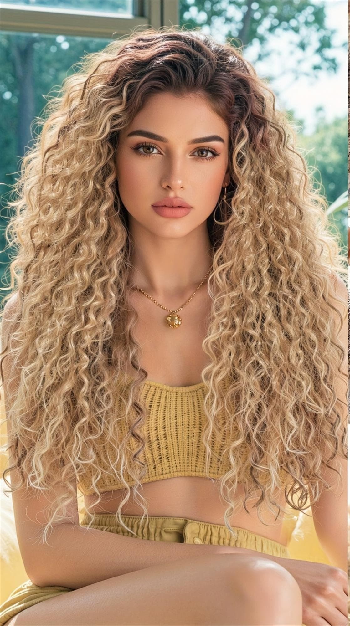 13xGlueless 4 HD Transparent Lace Front Wig with Deep Golden Curly Wave - 26Inch Pre-Plucked - Thumbnail 2