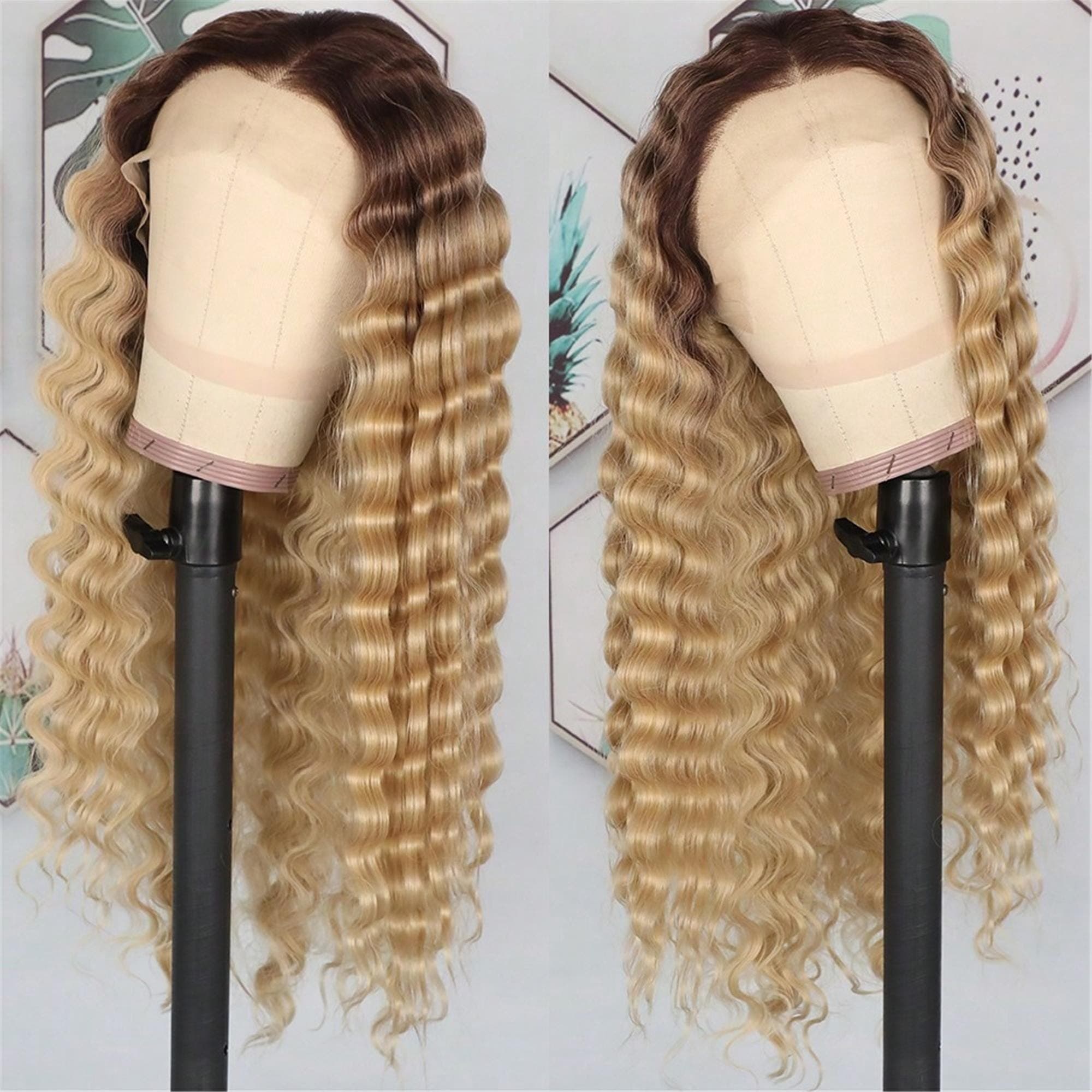 13x4 HD Free Part Lace Front Wig Glueless with Hair - Ombre Ash Blonde to Darker Blonde/ Balayage - Thumbnail 5