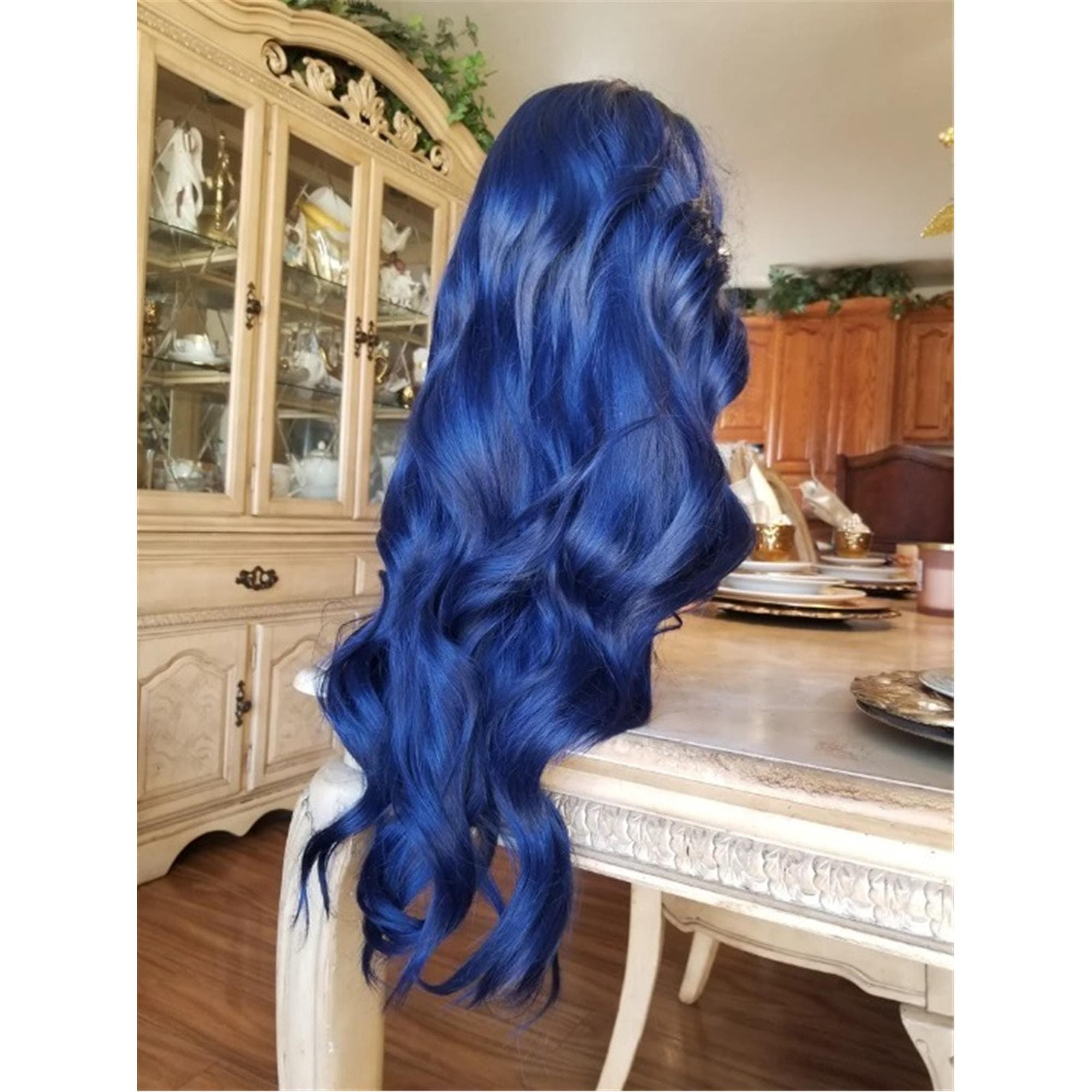 Ombre Dark Blue Lace Front Wig