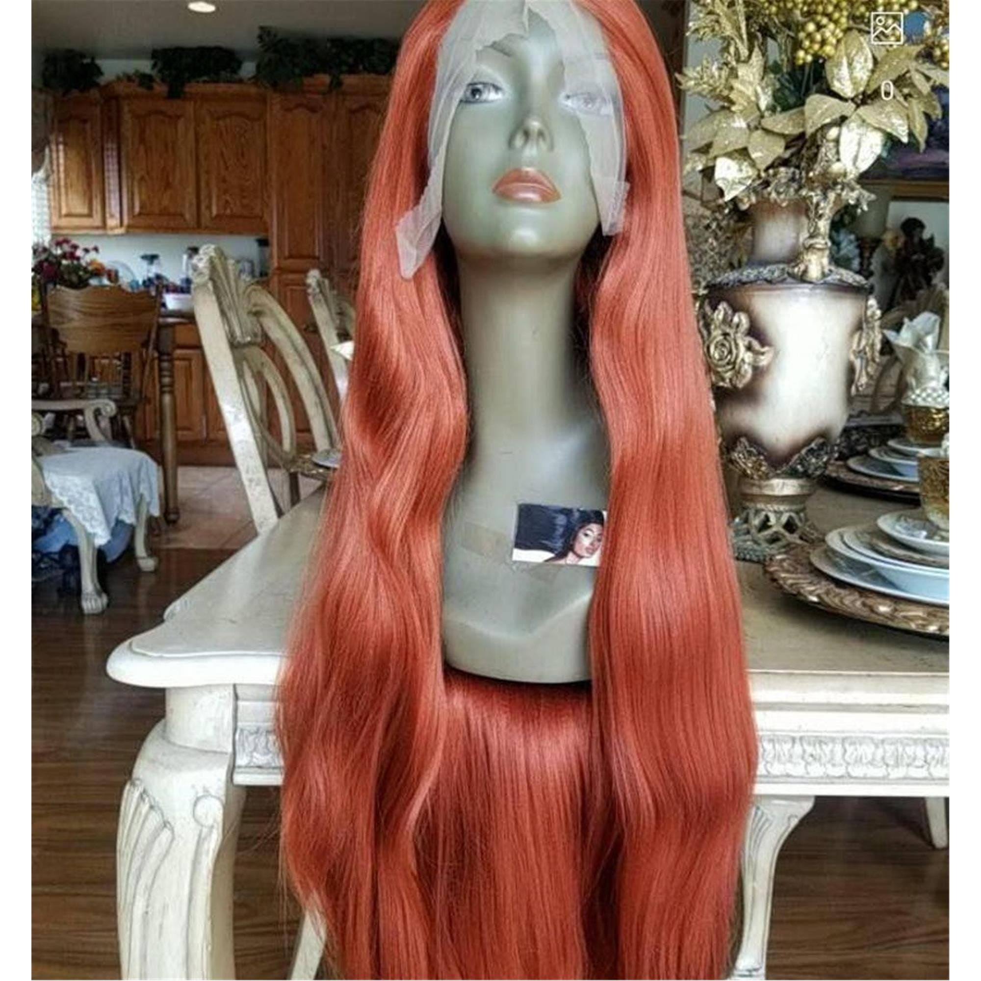 Copper Red Lace Front Wig - Thumbnail 3