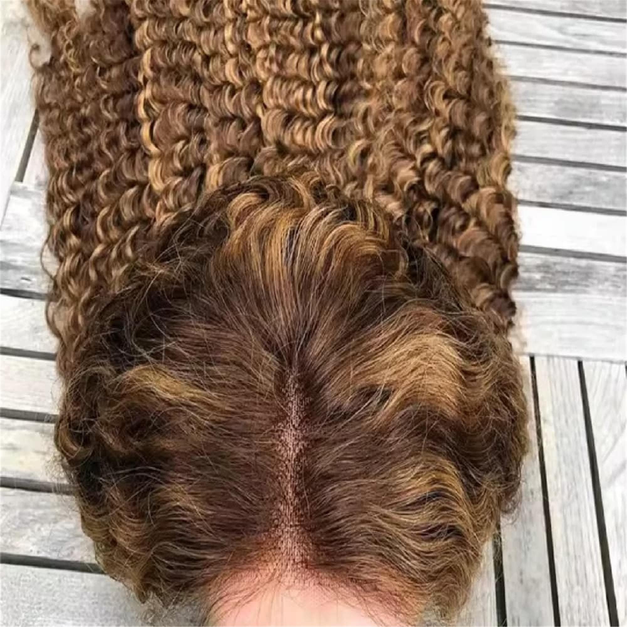 Glueless Pre-Plucked HD 13x4 Lace Front Wig Ombre Honey Blonde to Blonde/Balayage Curly Wave Human Hair 24-26 inches!! - Thumbnail 5