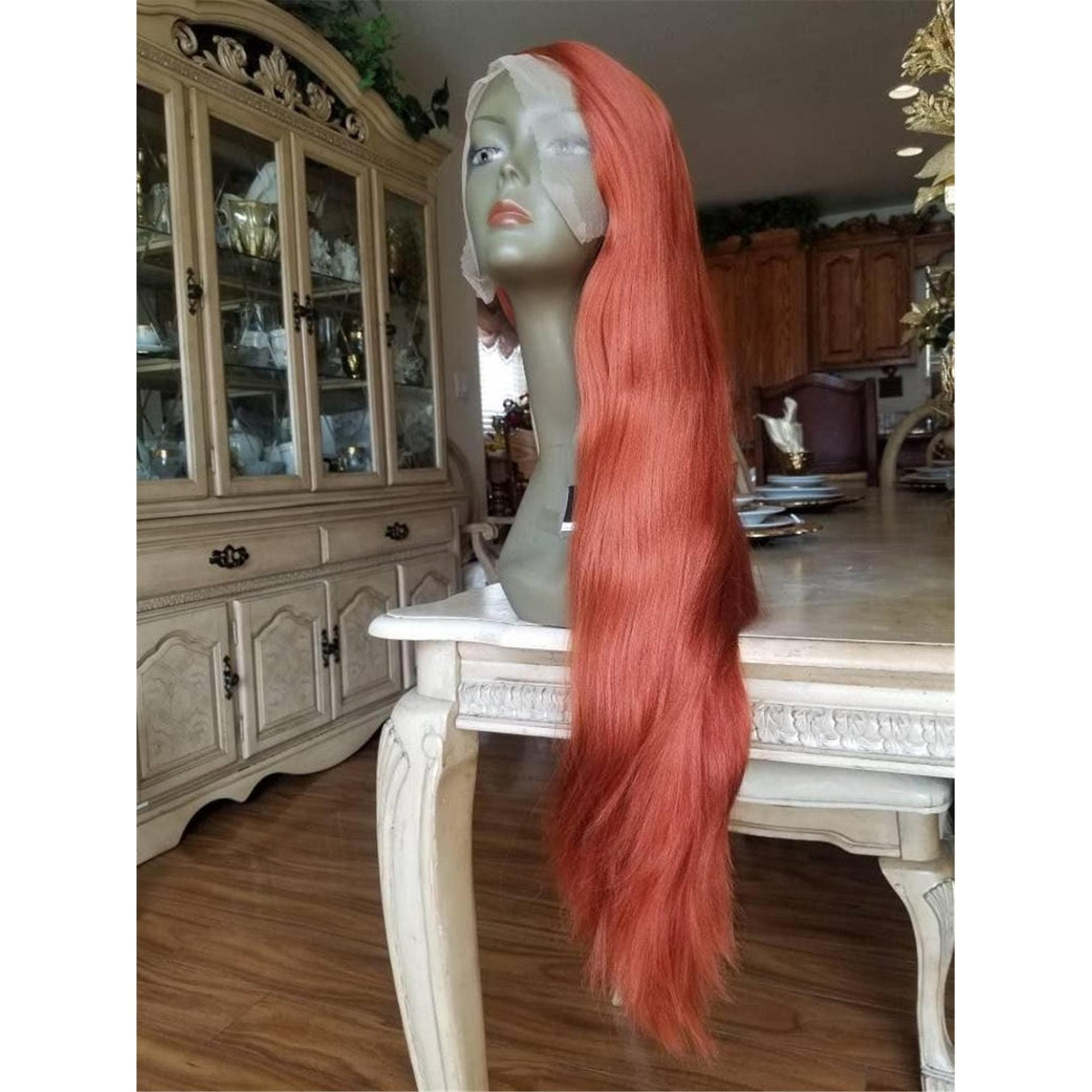 Copper Red Lace Front Wig - Thumbnail 8