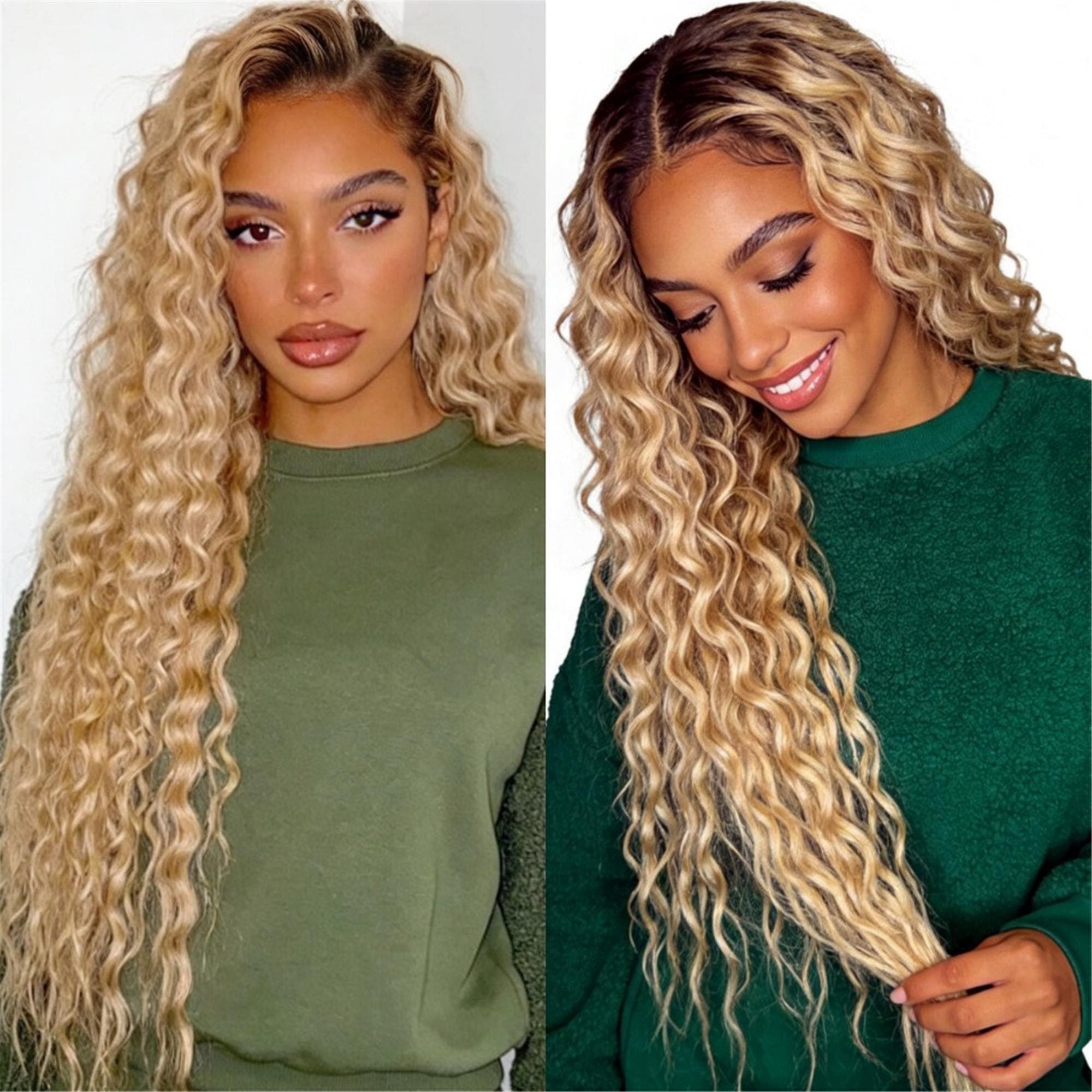 13x4 HD Free Part Lace Front Wig Glueless with Hair - Ombre Ash Blonde to Darker Blonde/ Balayage