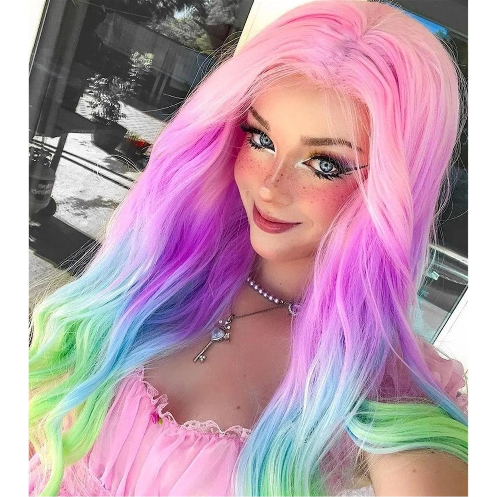 Rainbow Lace Front Wig - Thumbnail 9
