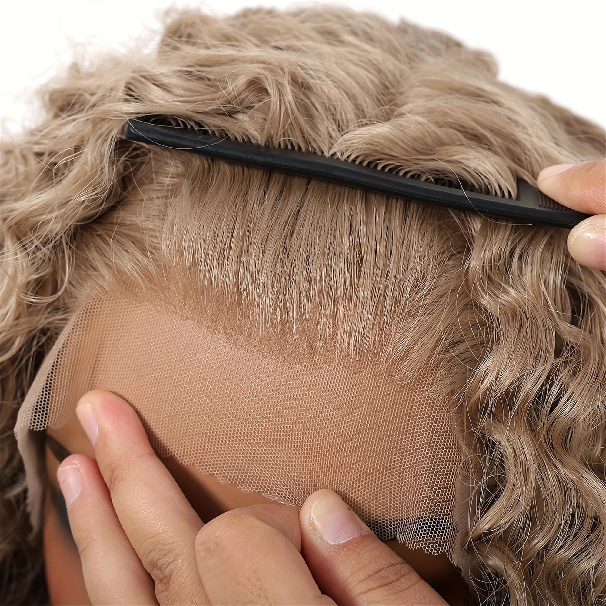 13x4 HD Transparent Lace Front Wig 22 Inch Golden Blonde Curly Wave - Glueless Pre-Plucked 150% Density Breathable - Thumbnail 8